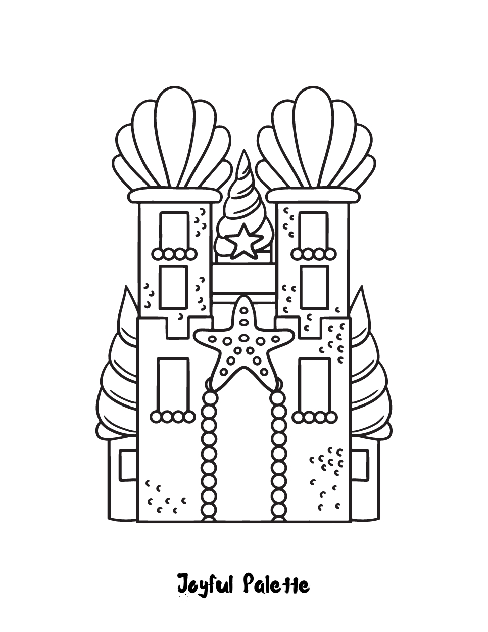 Mermaid's Castle Coloring Page