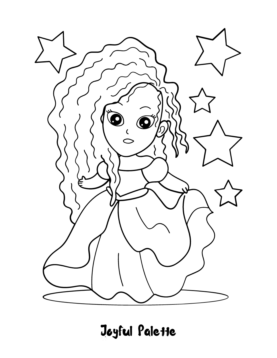 Princess with Curly Hair