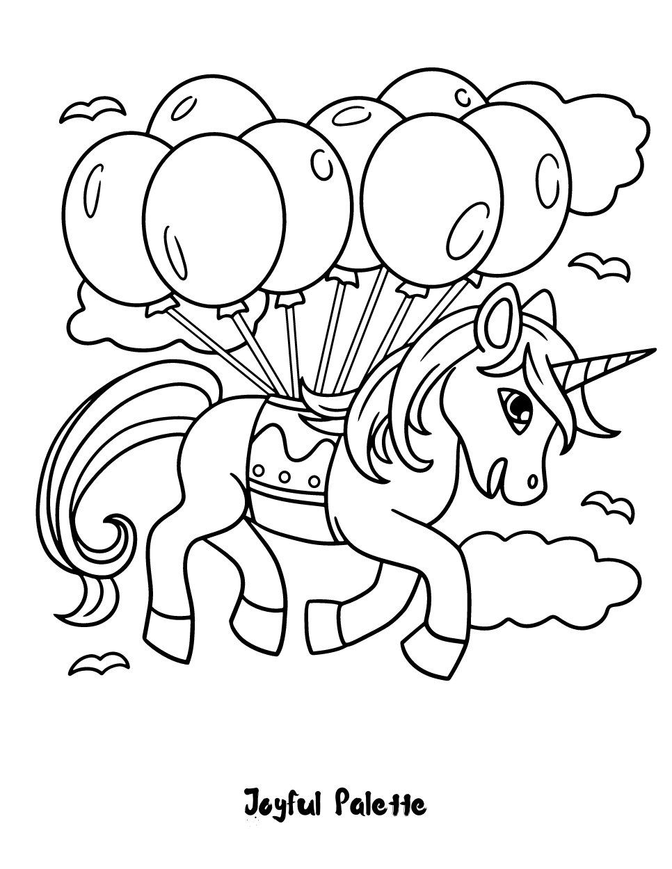 Flying Unicorn Coloring Page