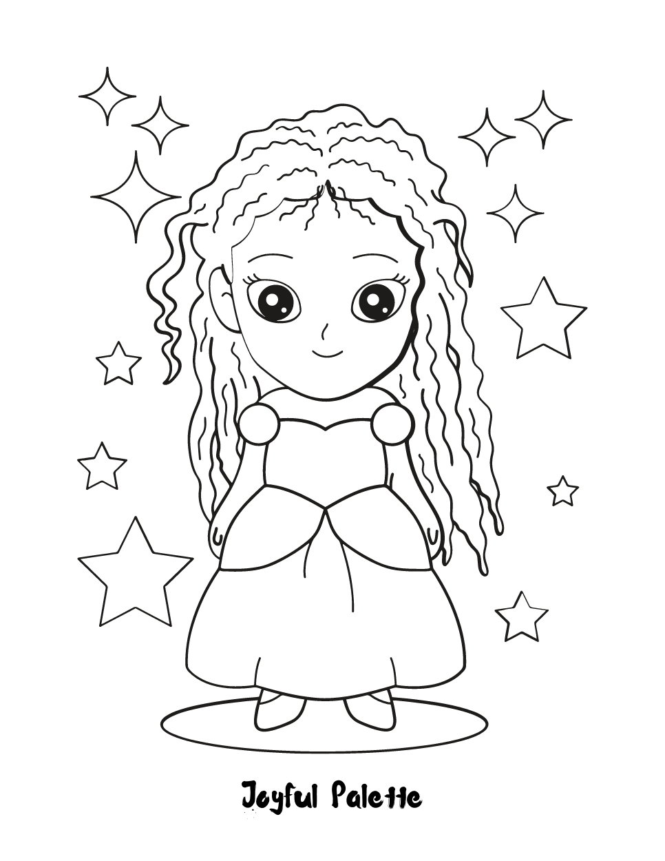 Sweet Princess Colouring Page