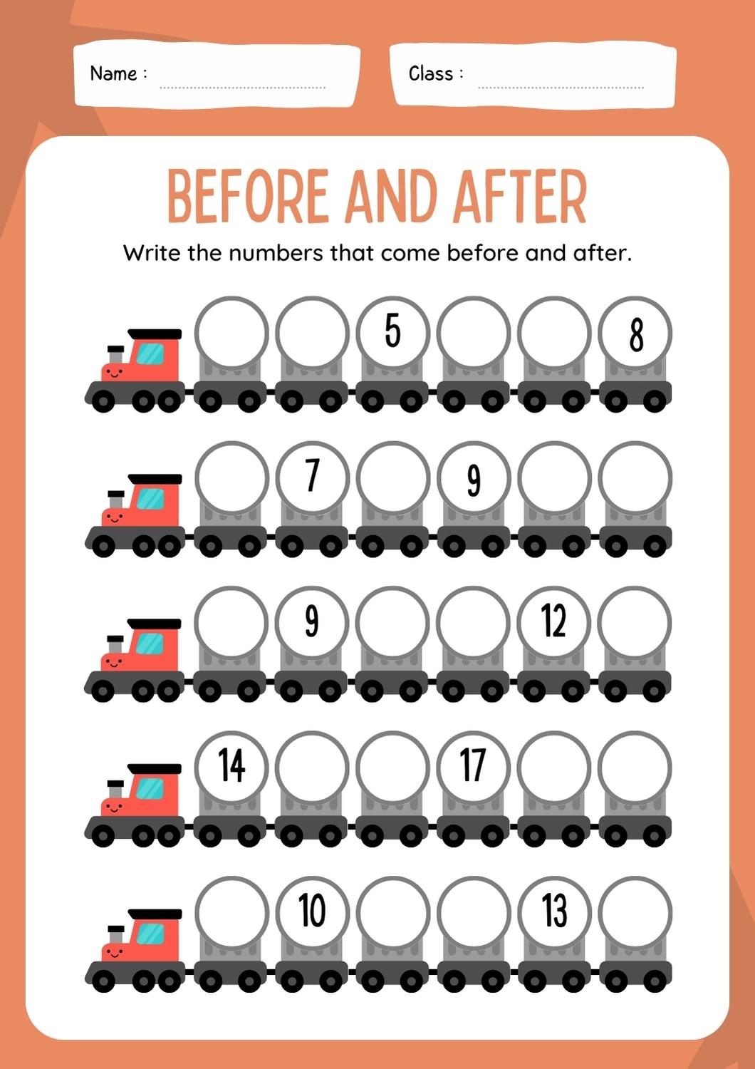 before and after number