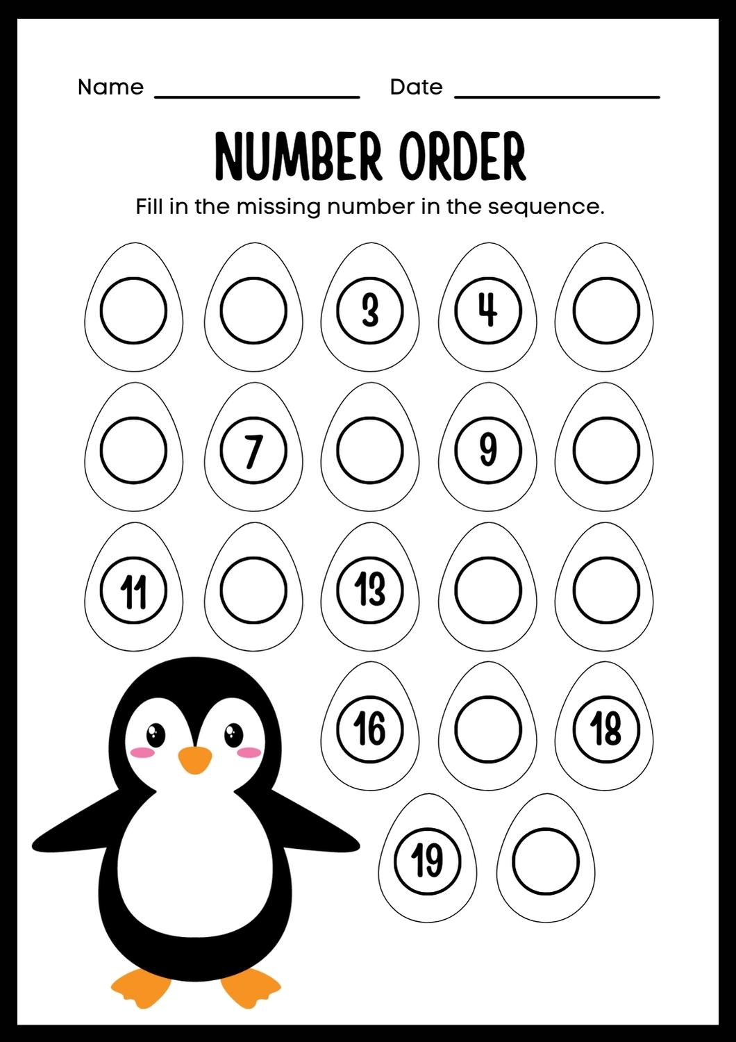 number order worksheet