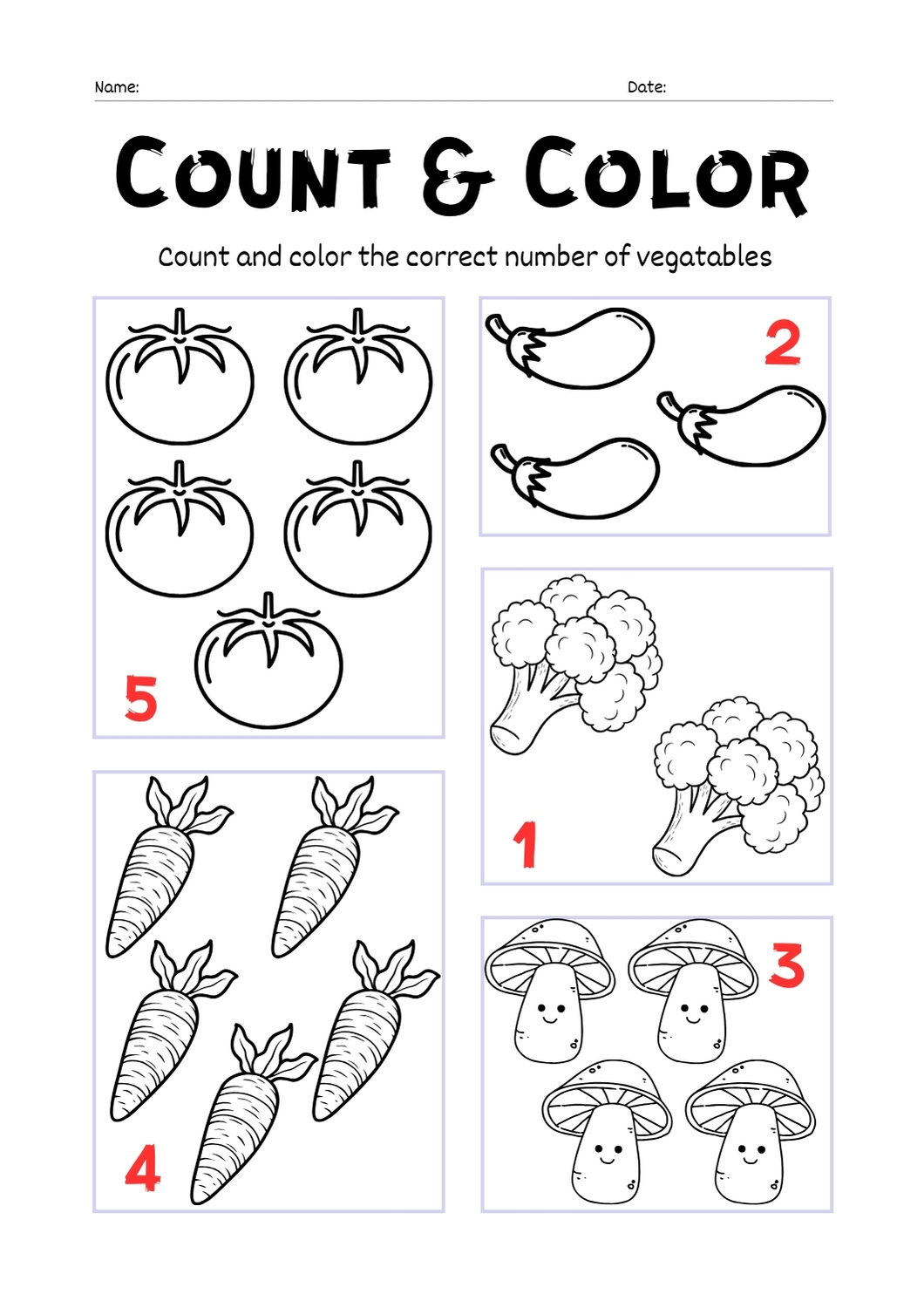 count and color 1-5