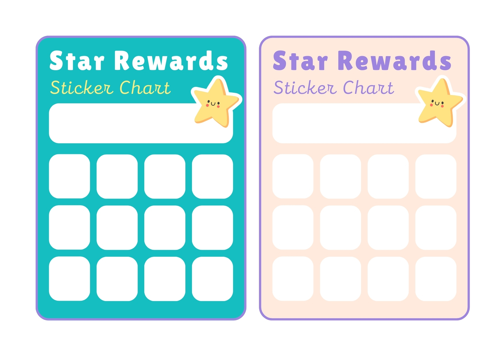 reward chart for kids printable