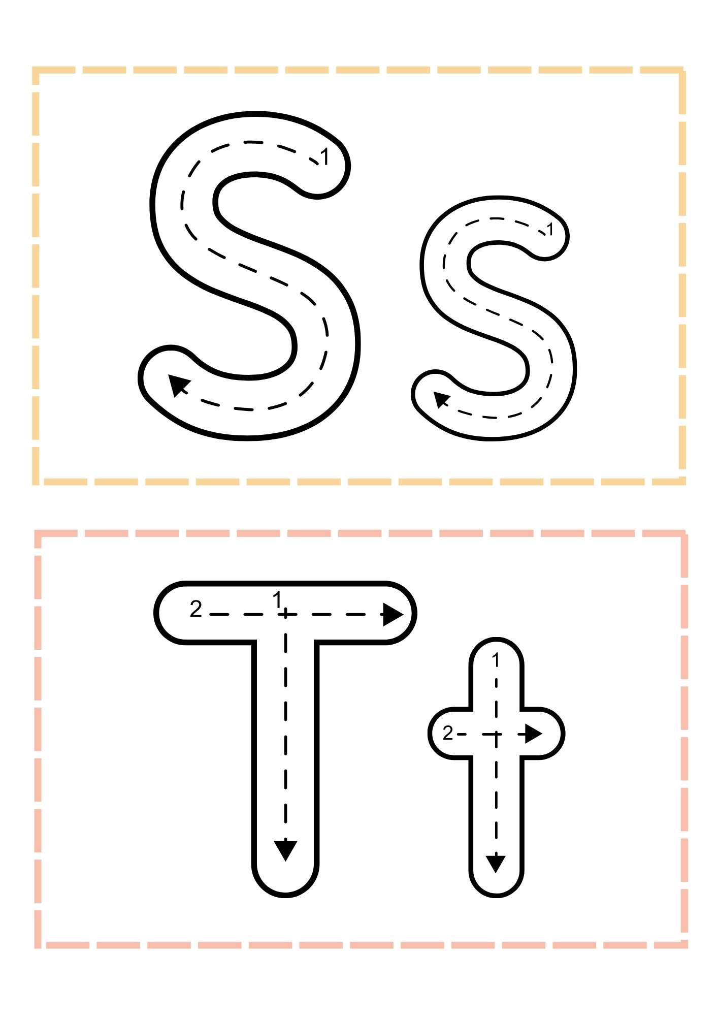 Letter S and T Printable PDF