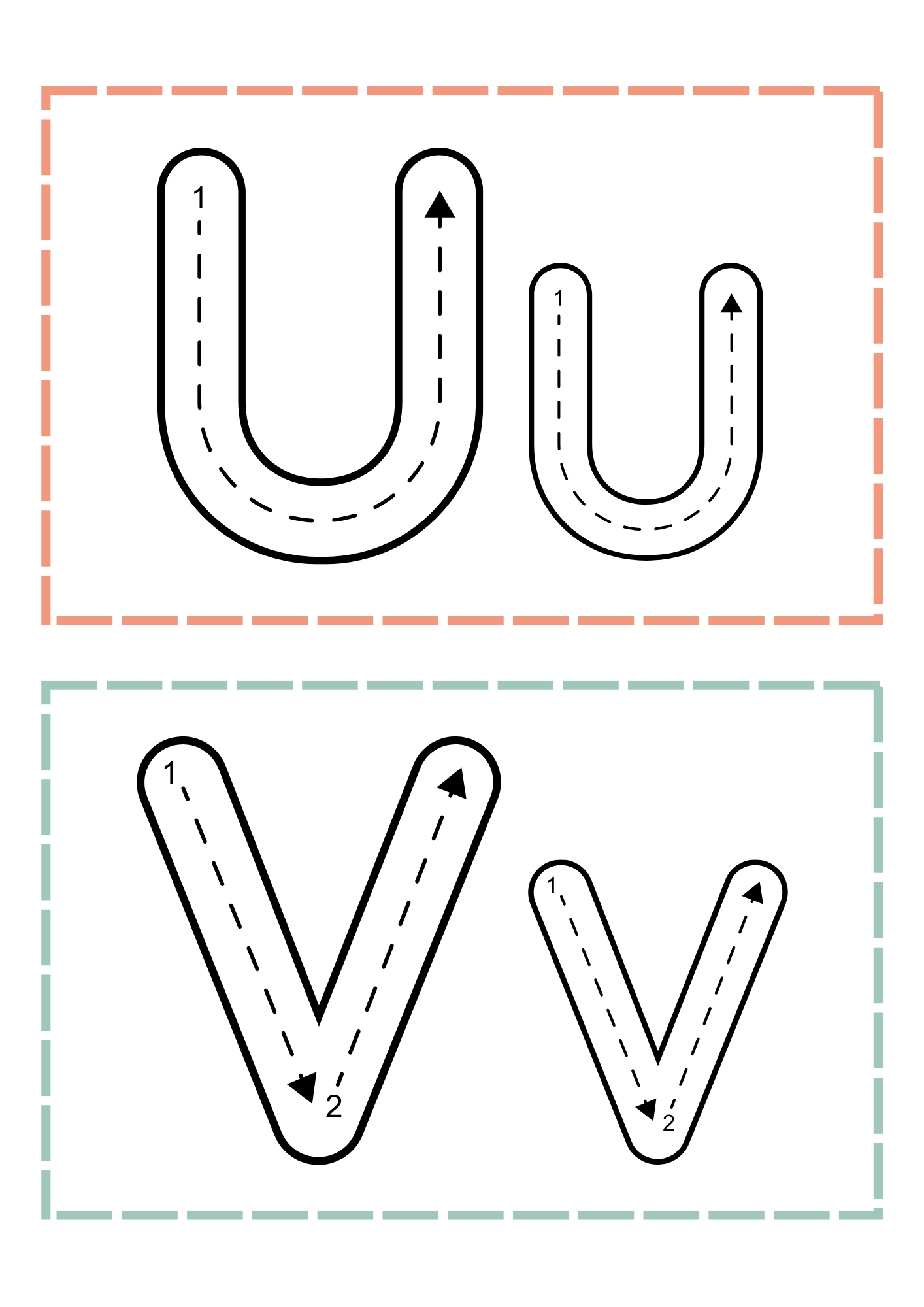 Free Printable Letter U and V