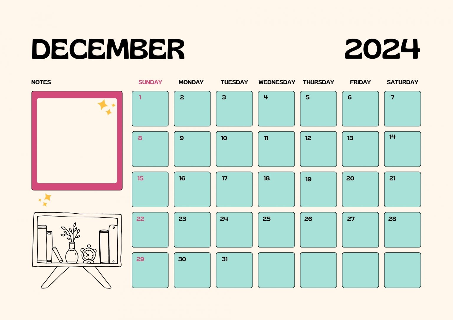 January 2025 Calendar - Joyful Palette