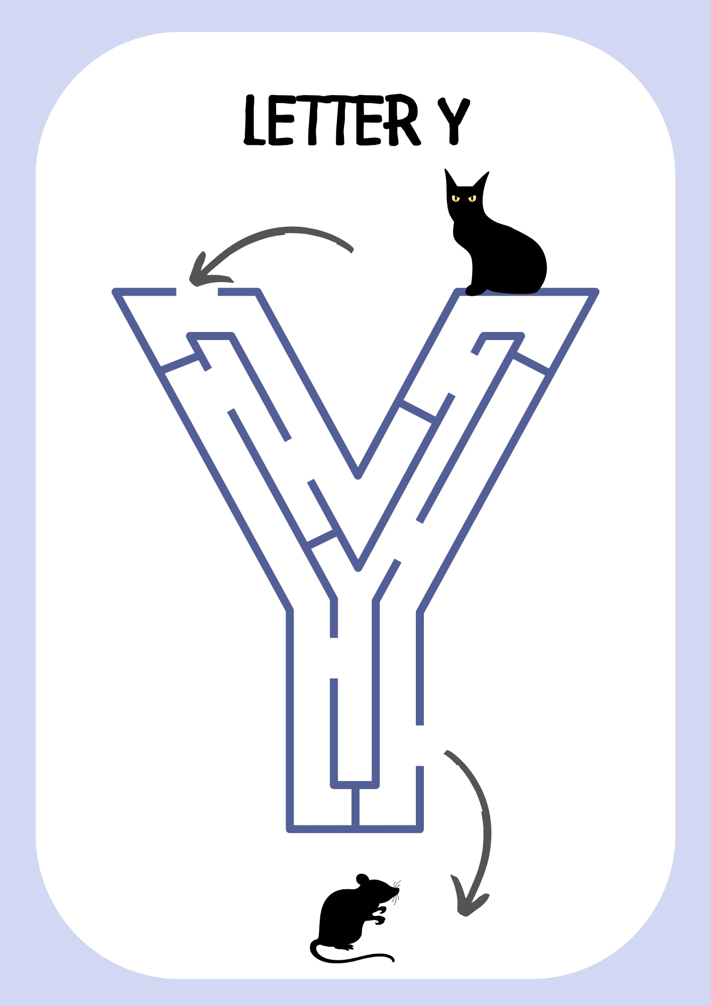 Easy Alphabet Maze Letter Y