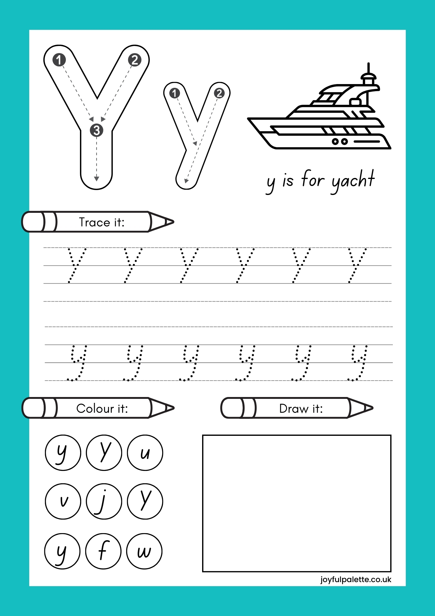 Practice Letter Y