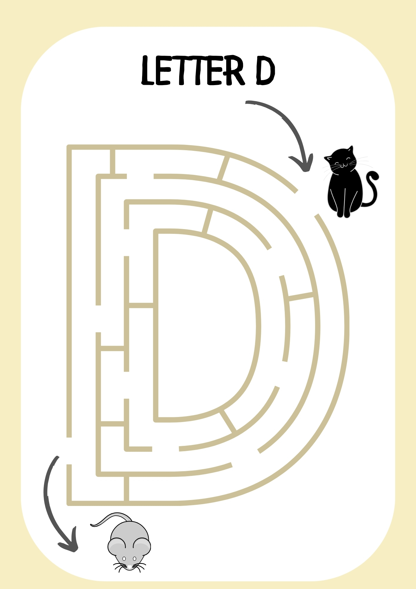 Letter D Printable PDF