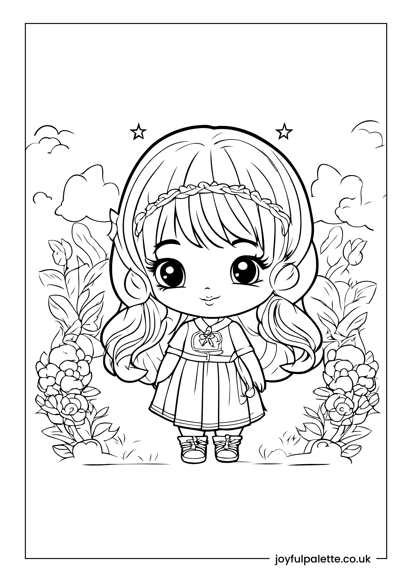 Cute Princess Coloring Page