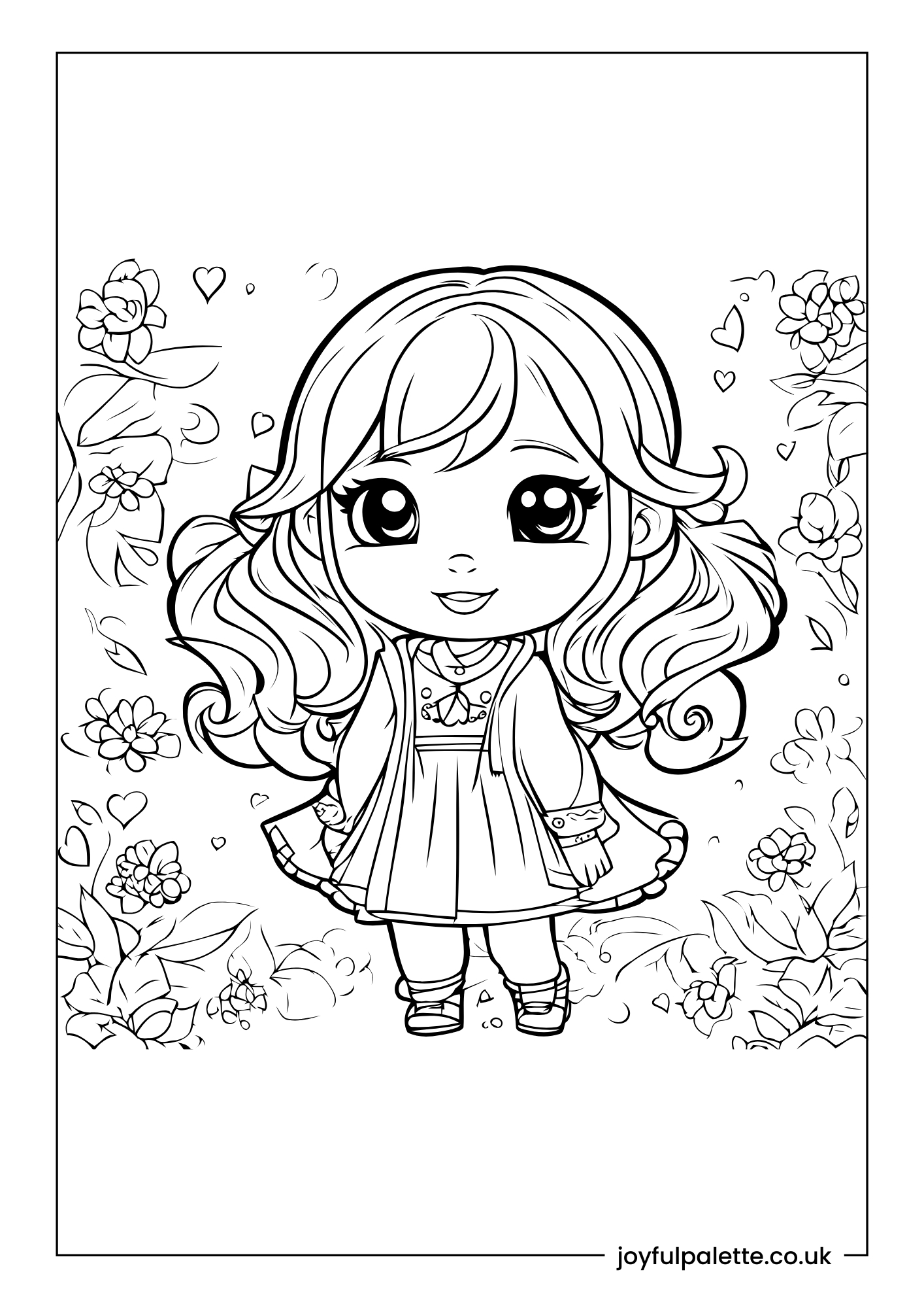 Cute Princess Coloring Page