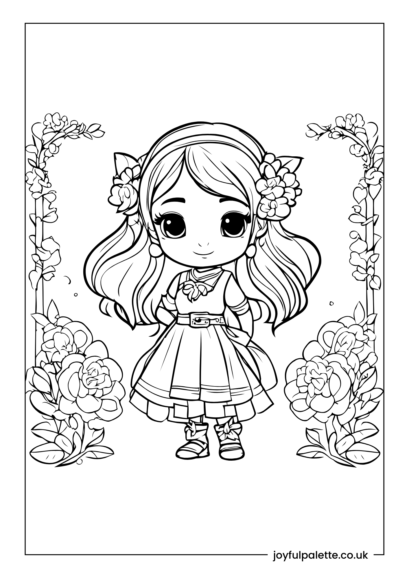 Cute Princess Coloring Page