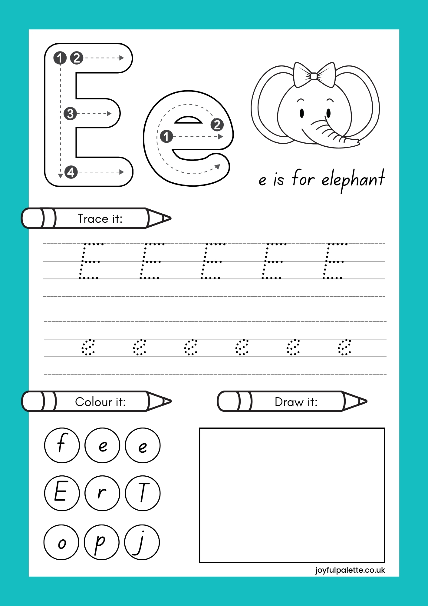 Practice Tracing Letter E