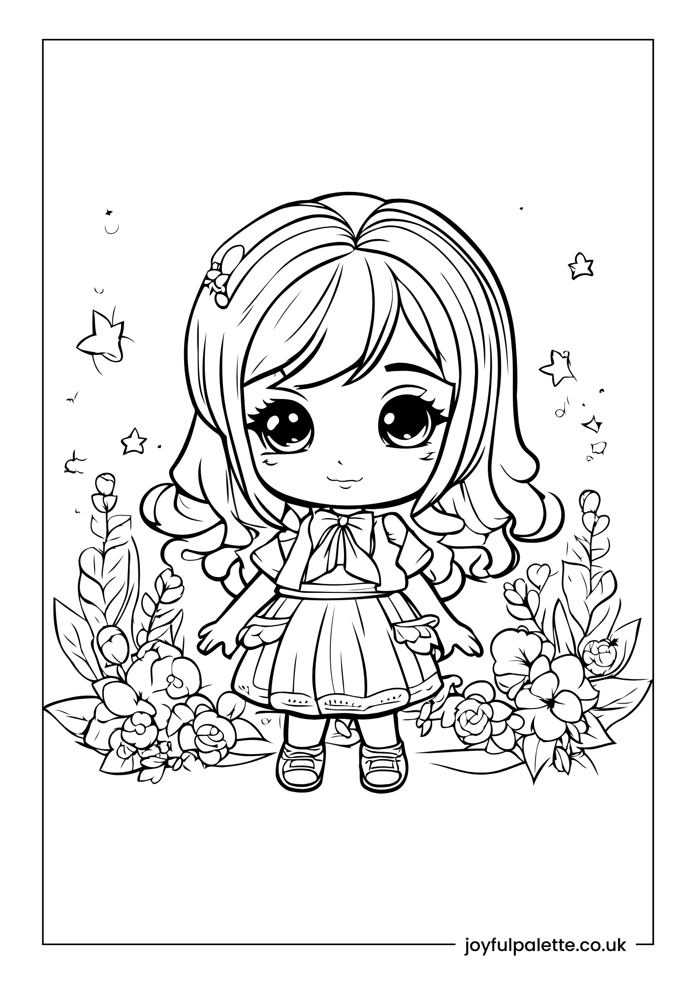 Cute Princess Coloring Page