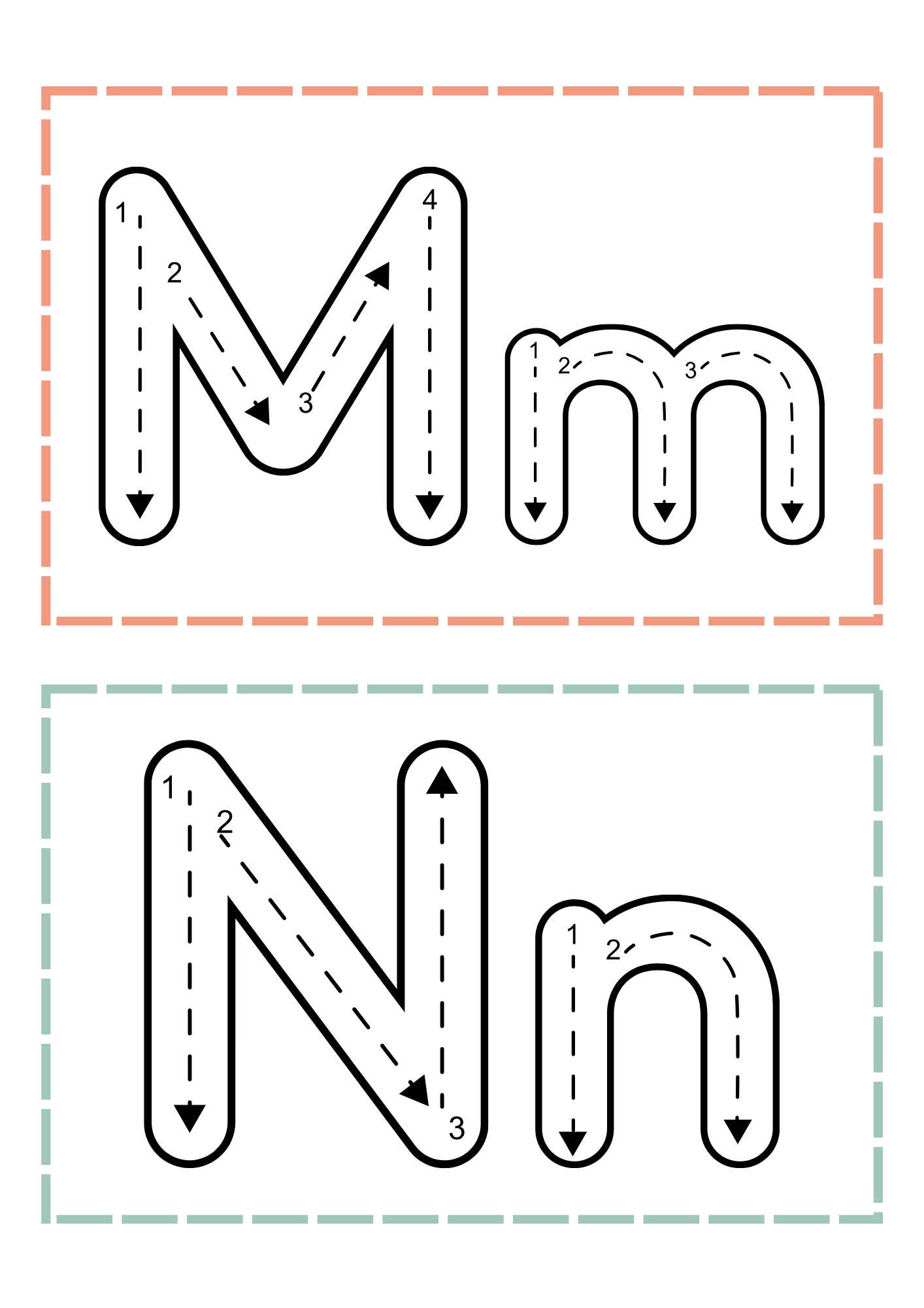 Letter M and N Printable PDF