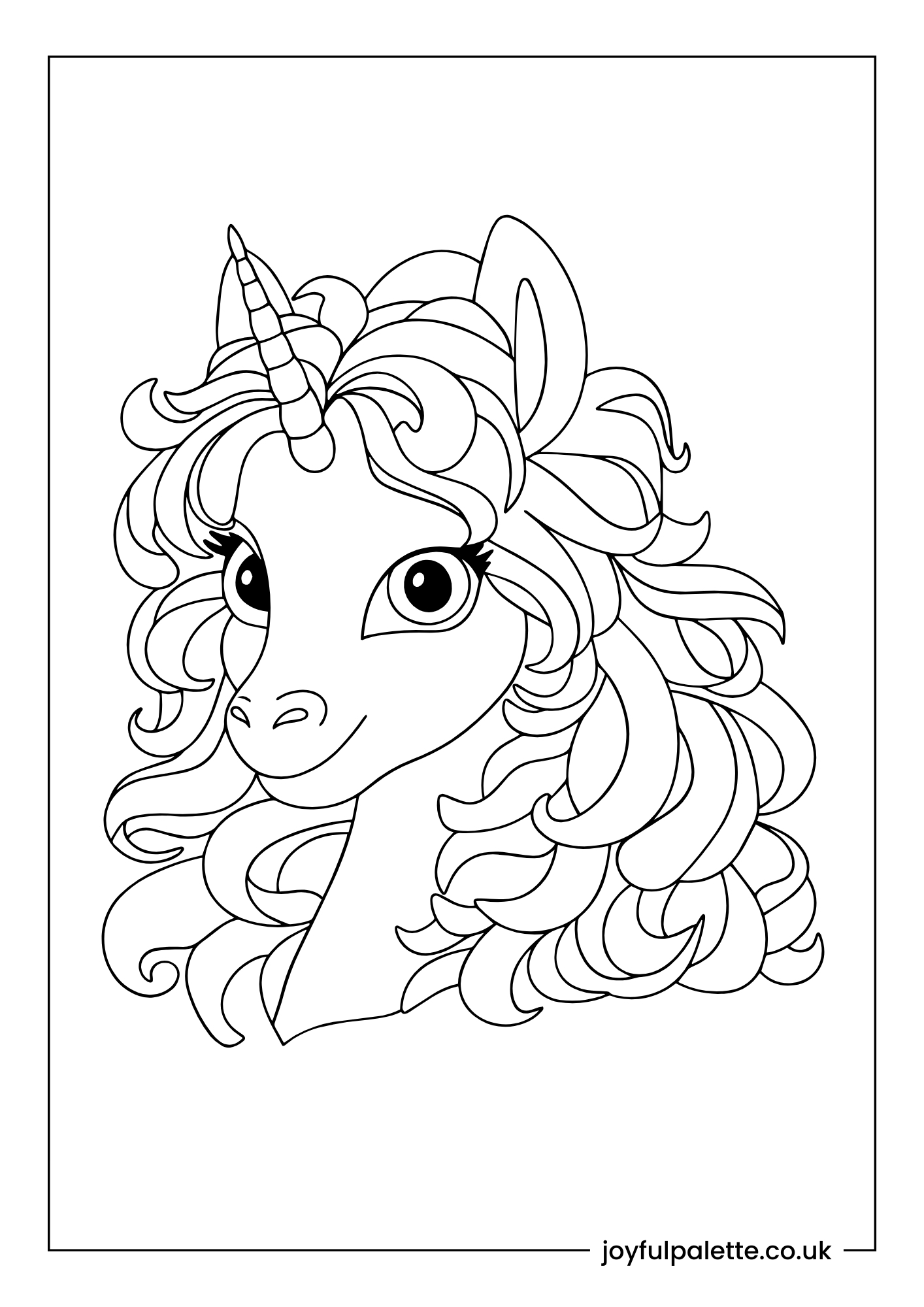 easy unicorn coloring pages