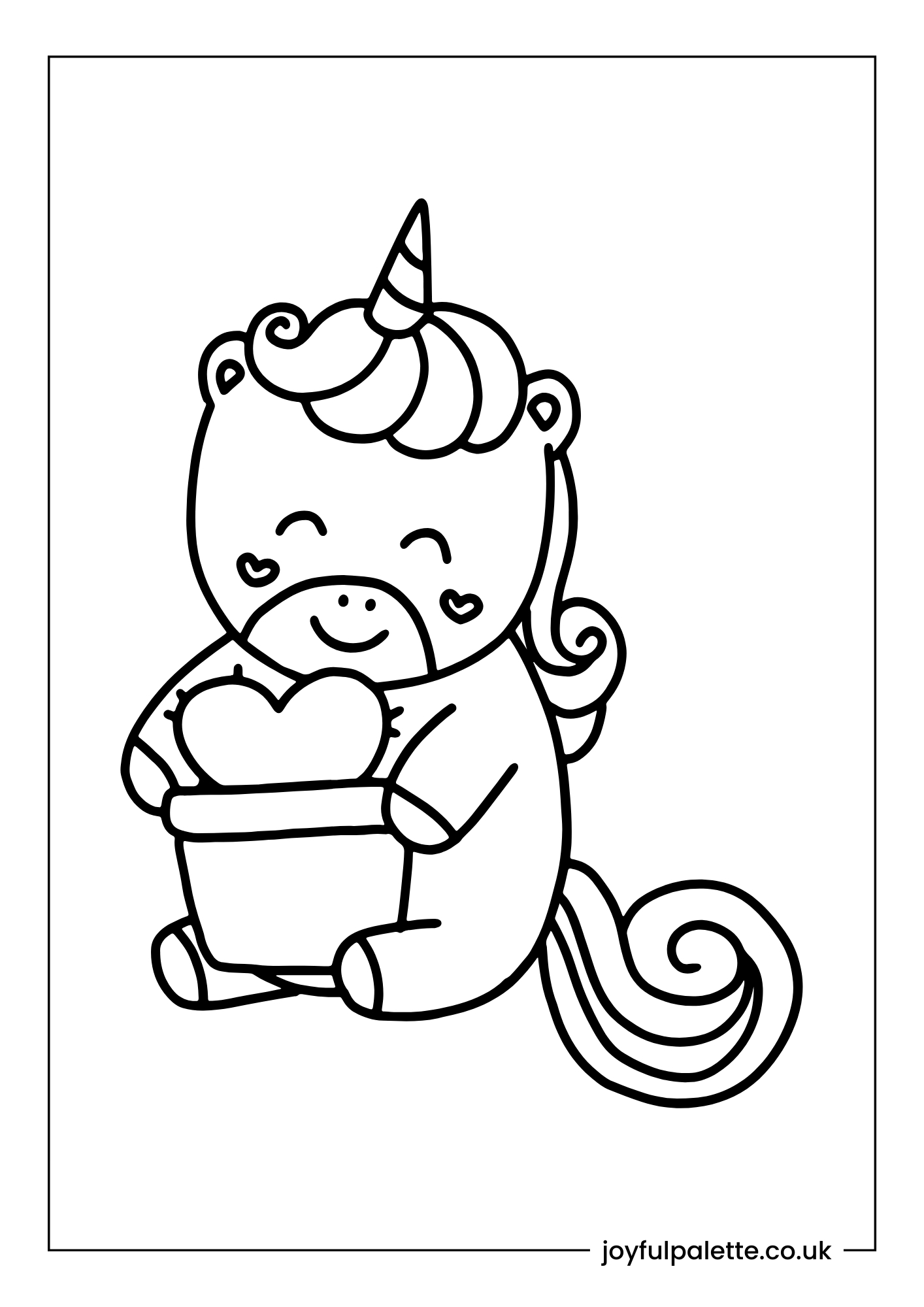 Super Pretty Unicorn Coloring Page