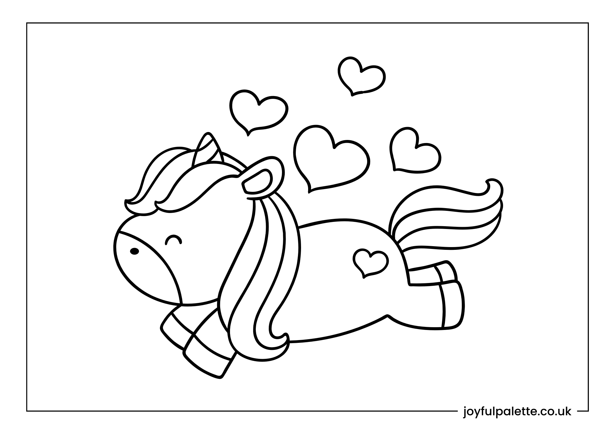 Cute Unicorn Coloring Page 