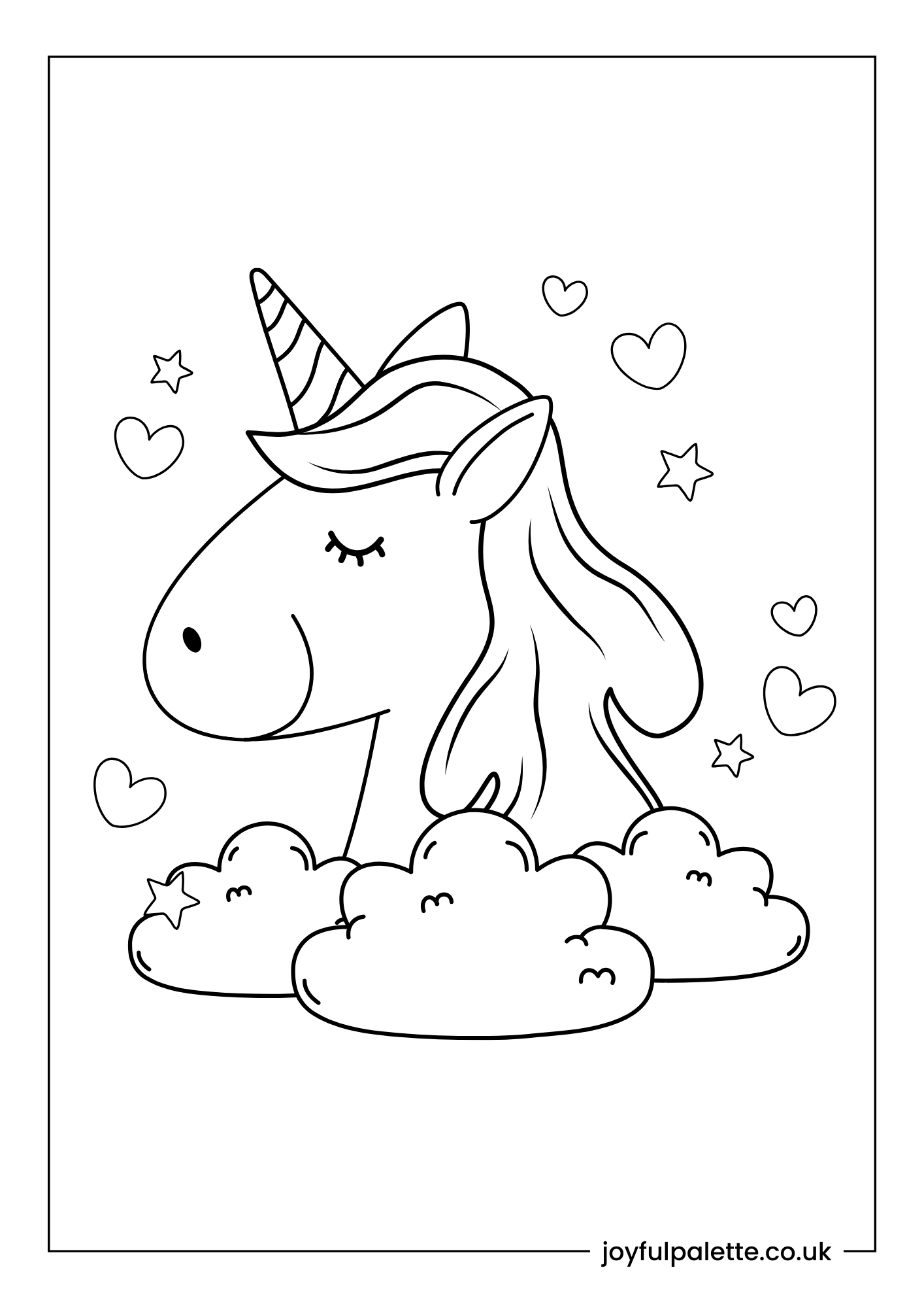 cute easy unicorn coloring pages