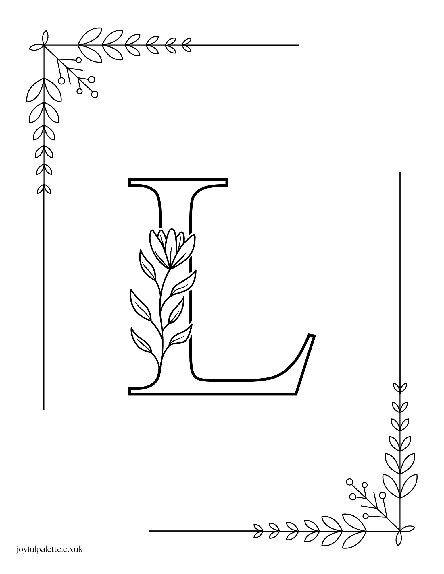 Letter L with Flowers