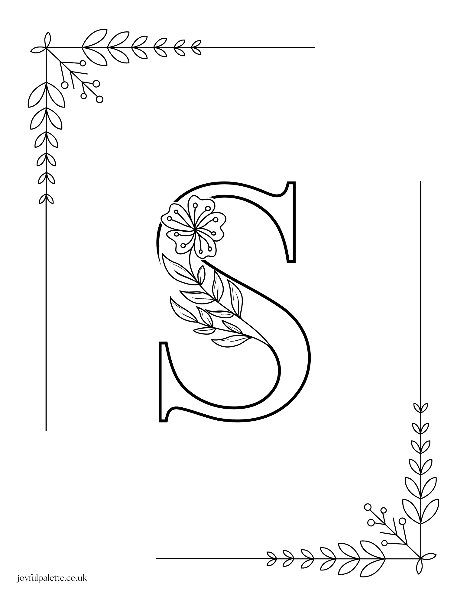 Letter S with Flowers