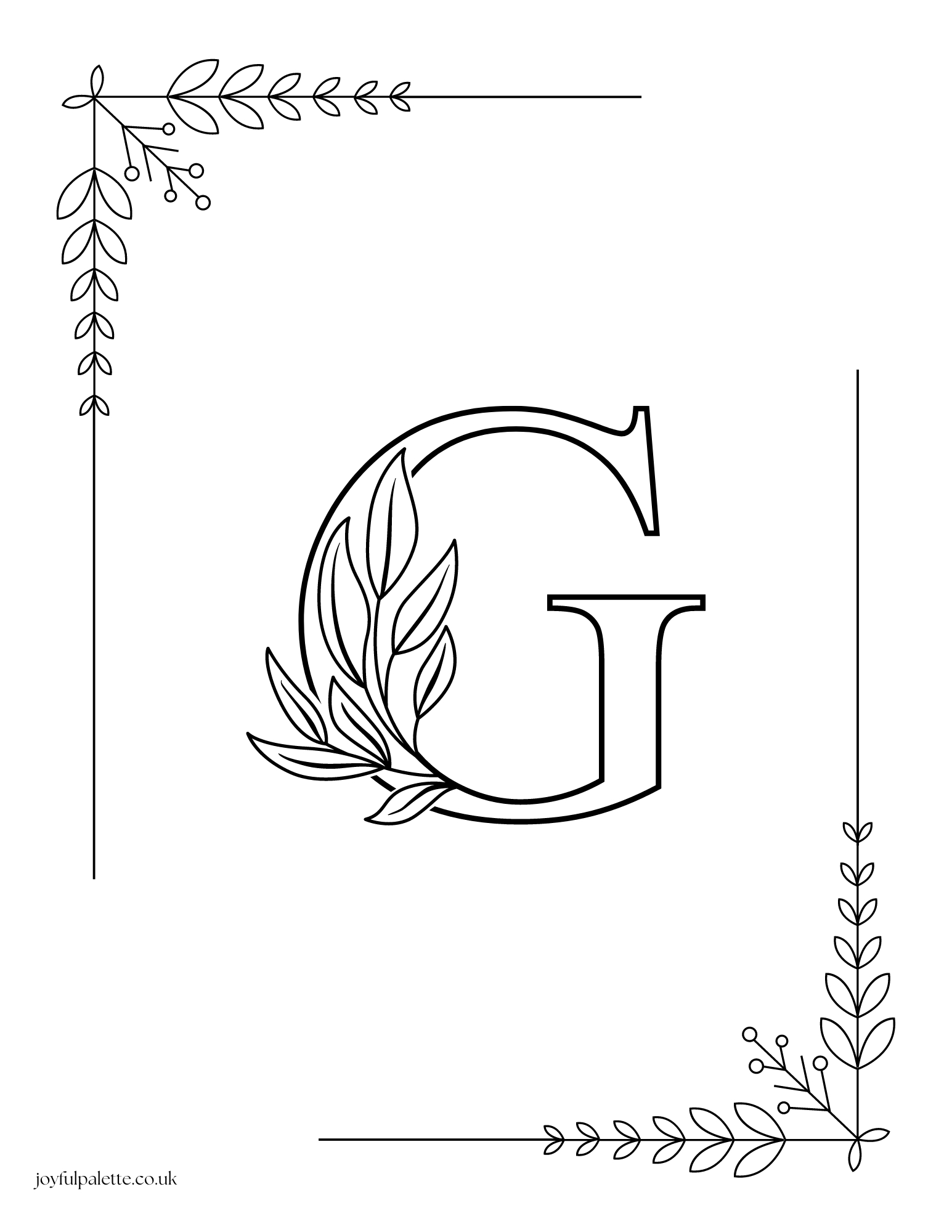 letter g with flowers