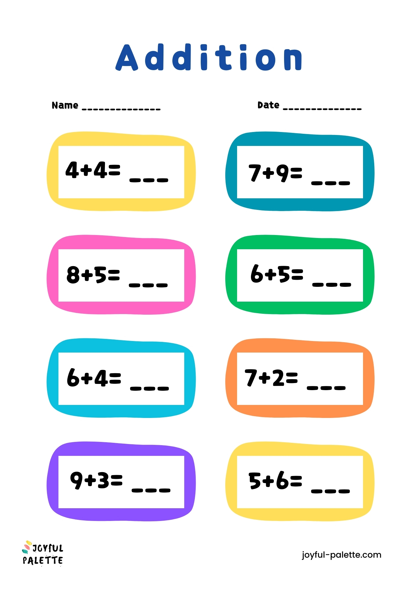 Addition and Subtraction Worksheets