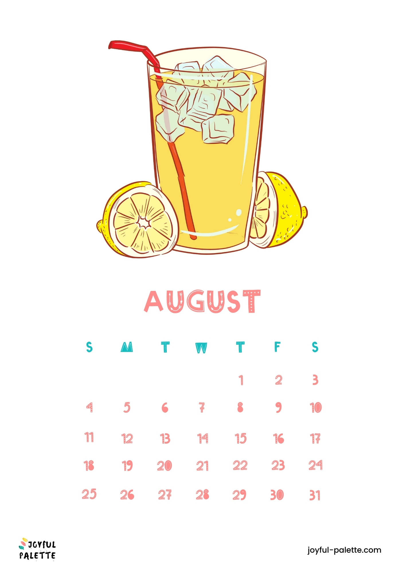 colorful and fun august 2024 calendar