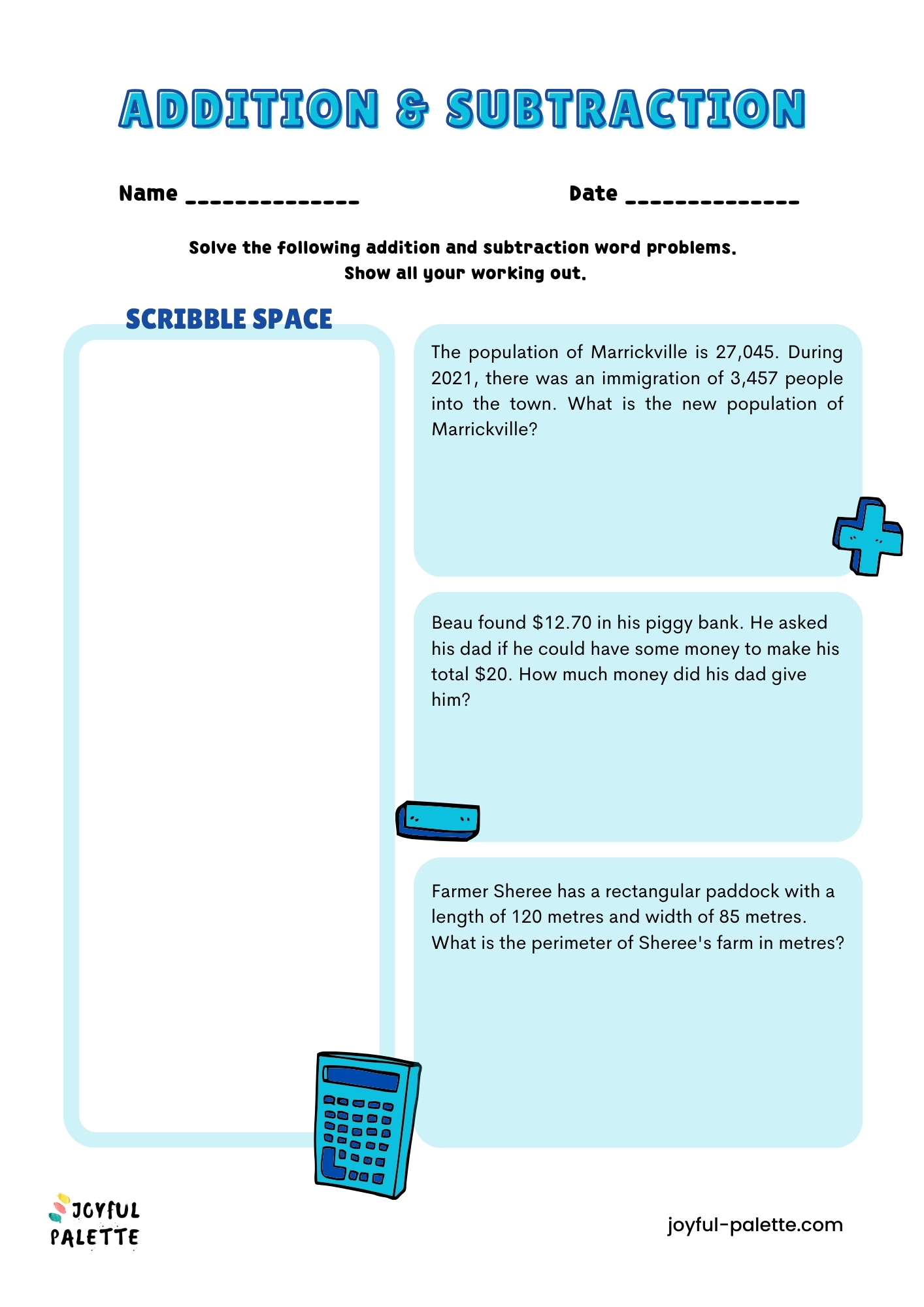 free printable math problems