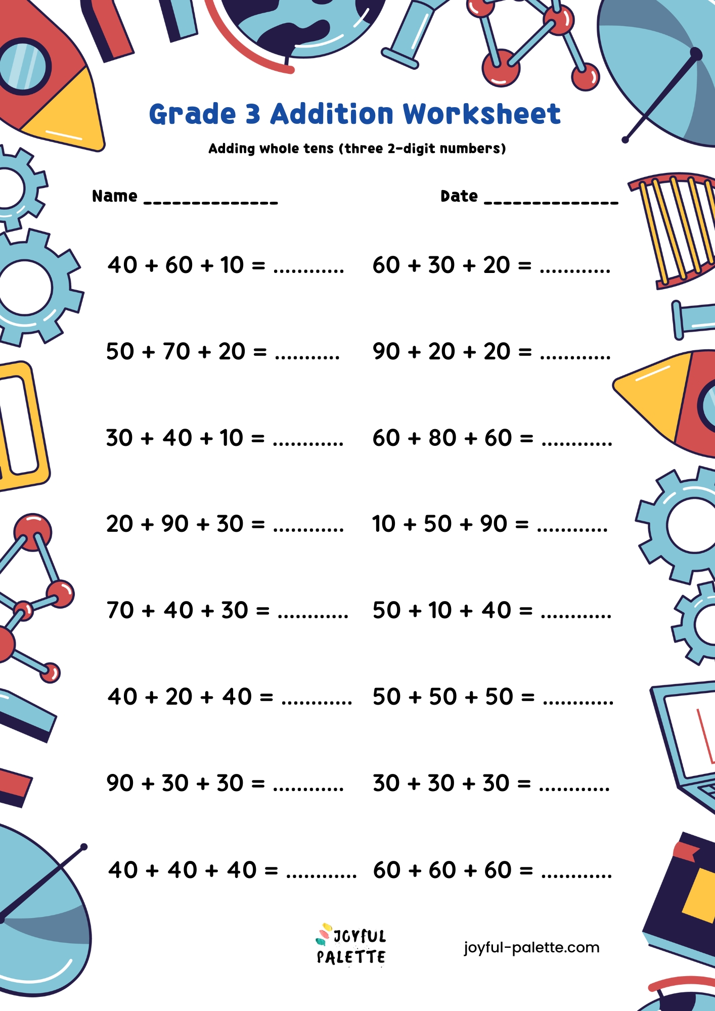 grade 3 addition worksheet