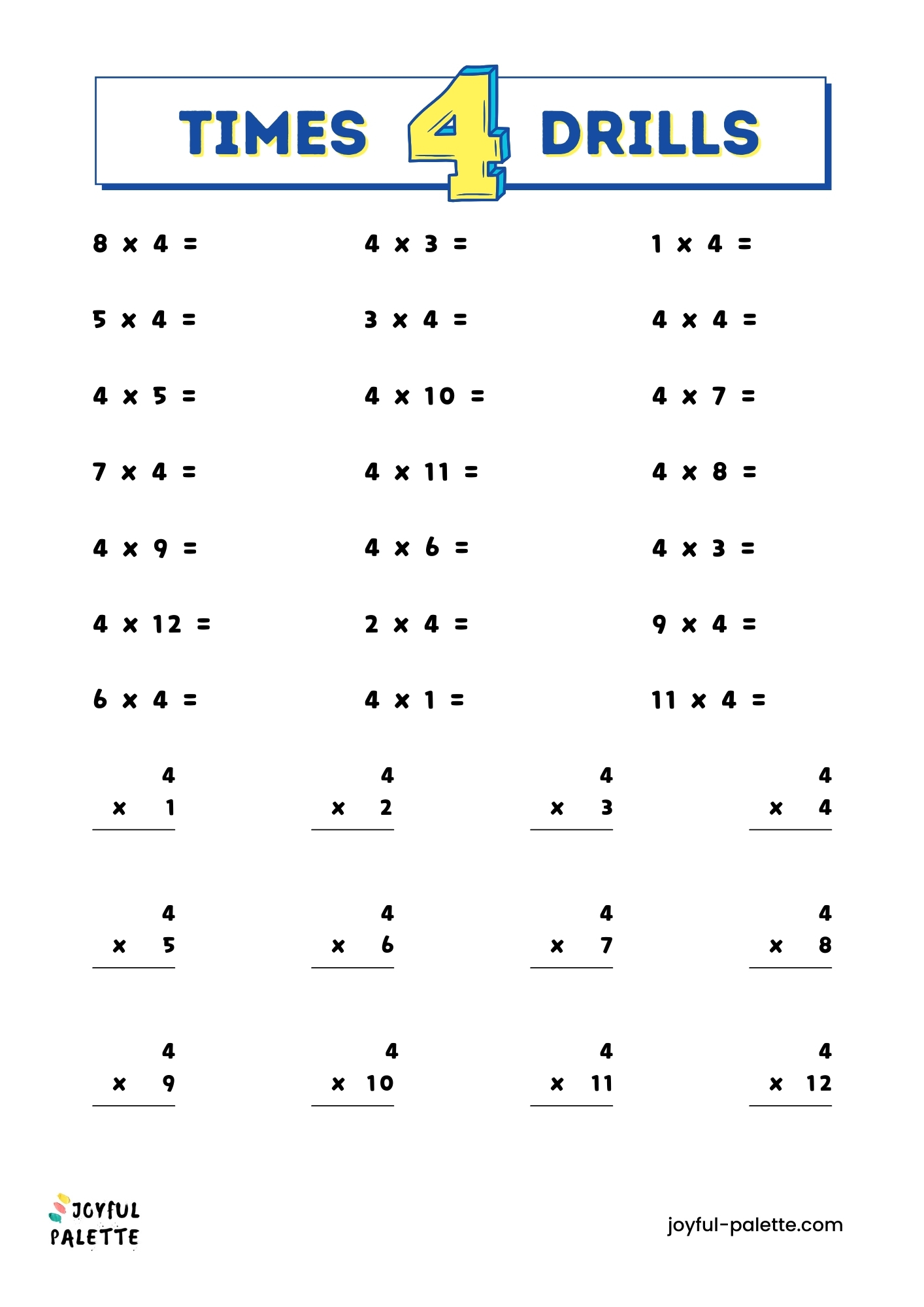 free multiplication fact worksheets	