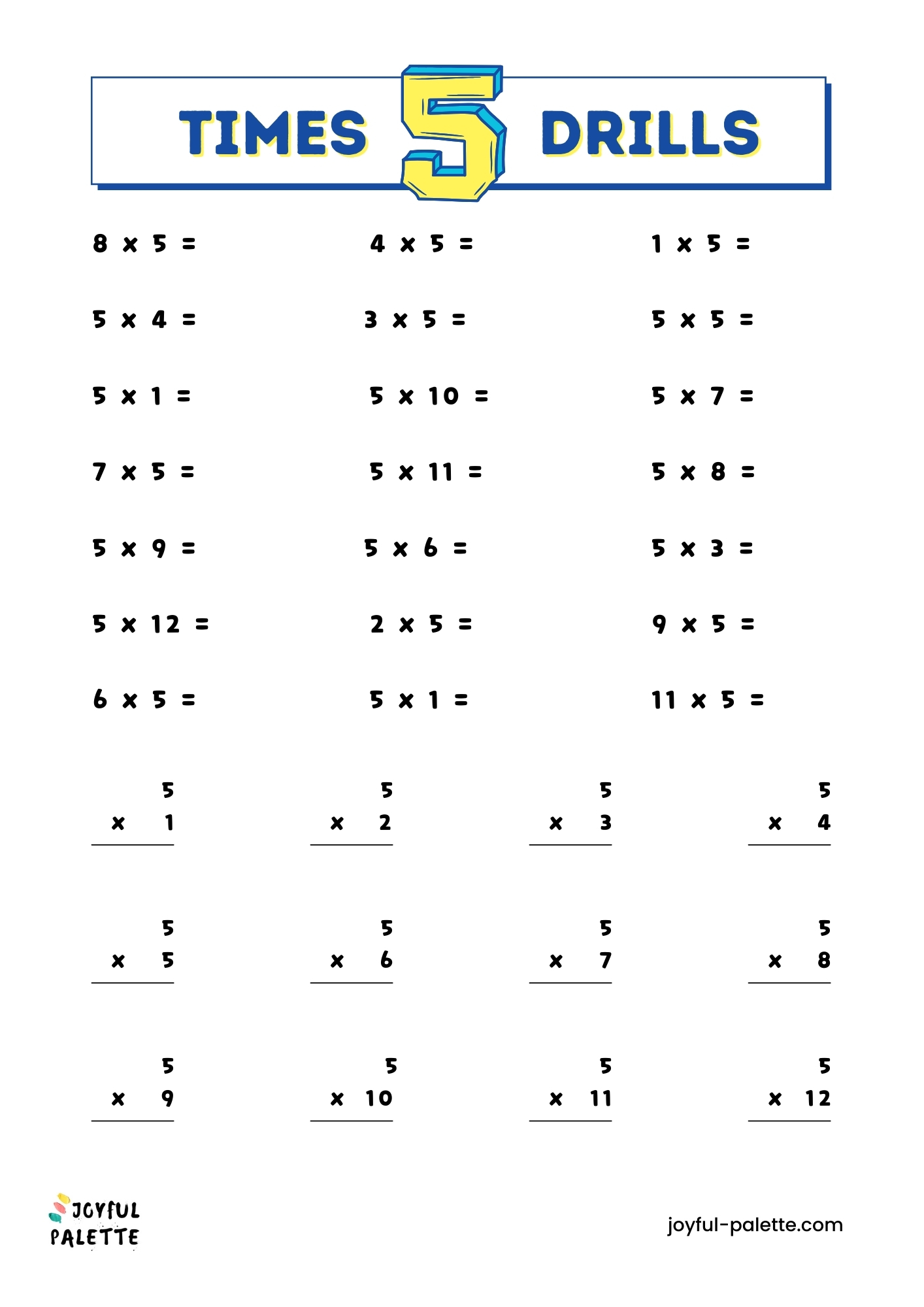 free multiplication fact worksheets	