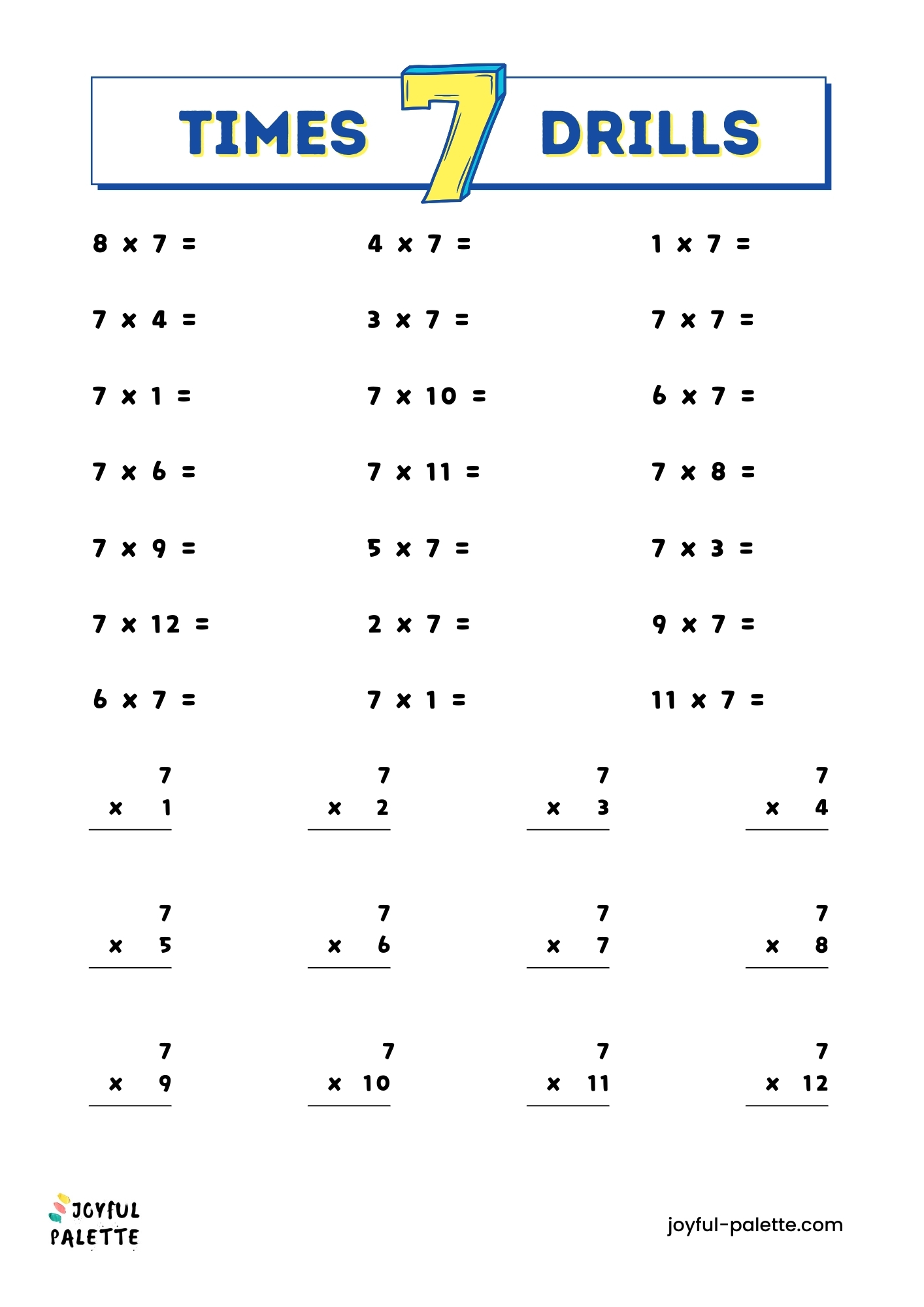 math drills multiplication	