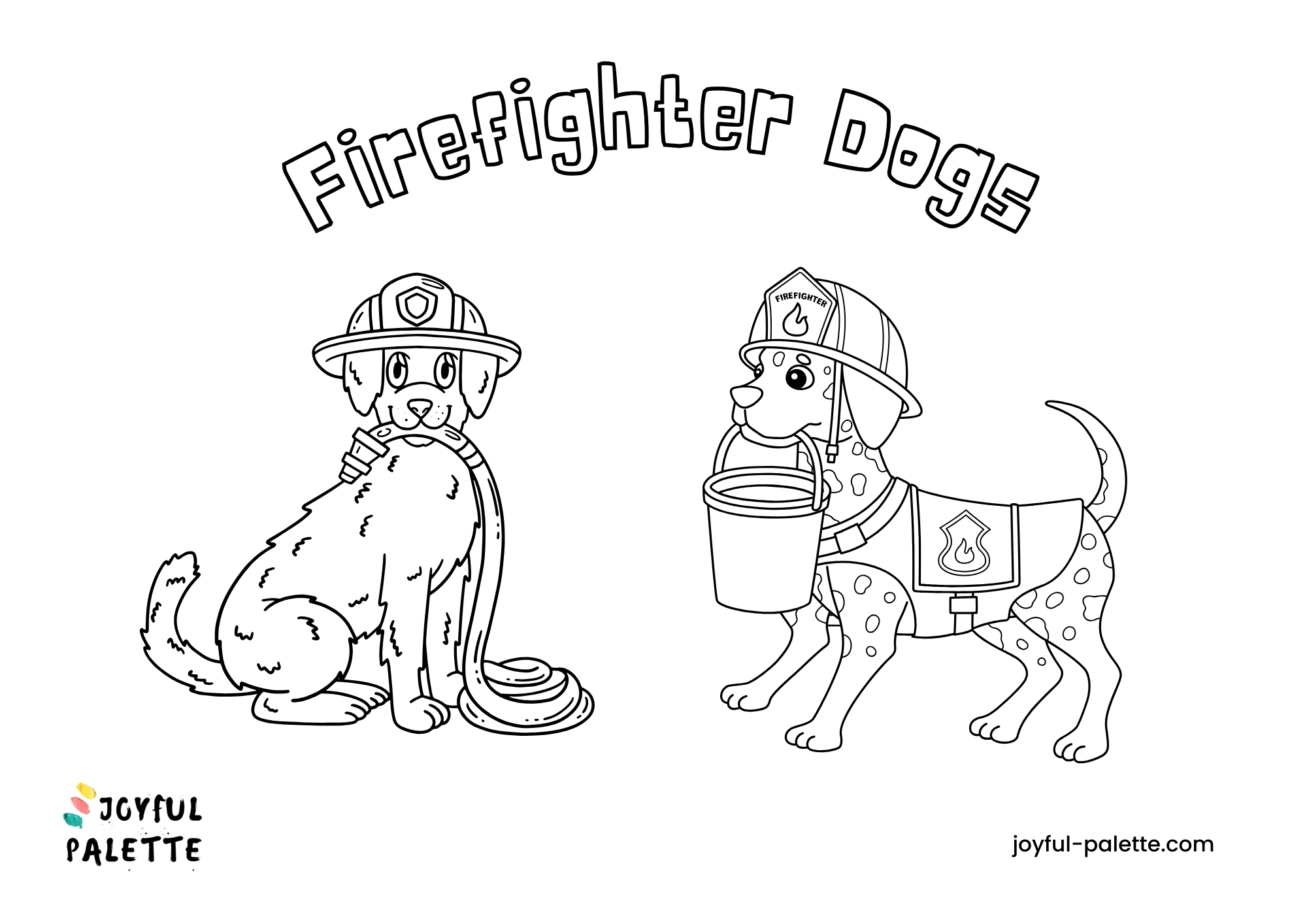 firefighter dogs coloring page