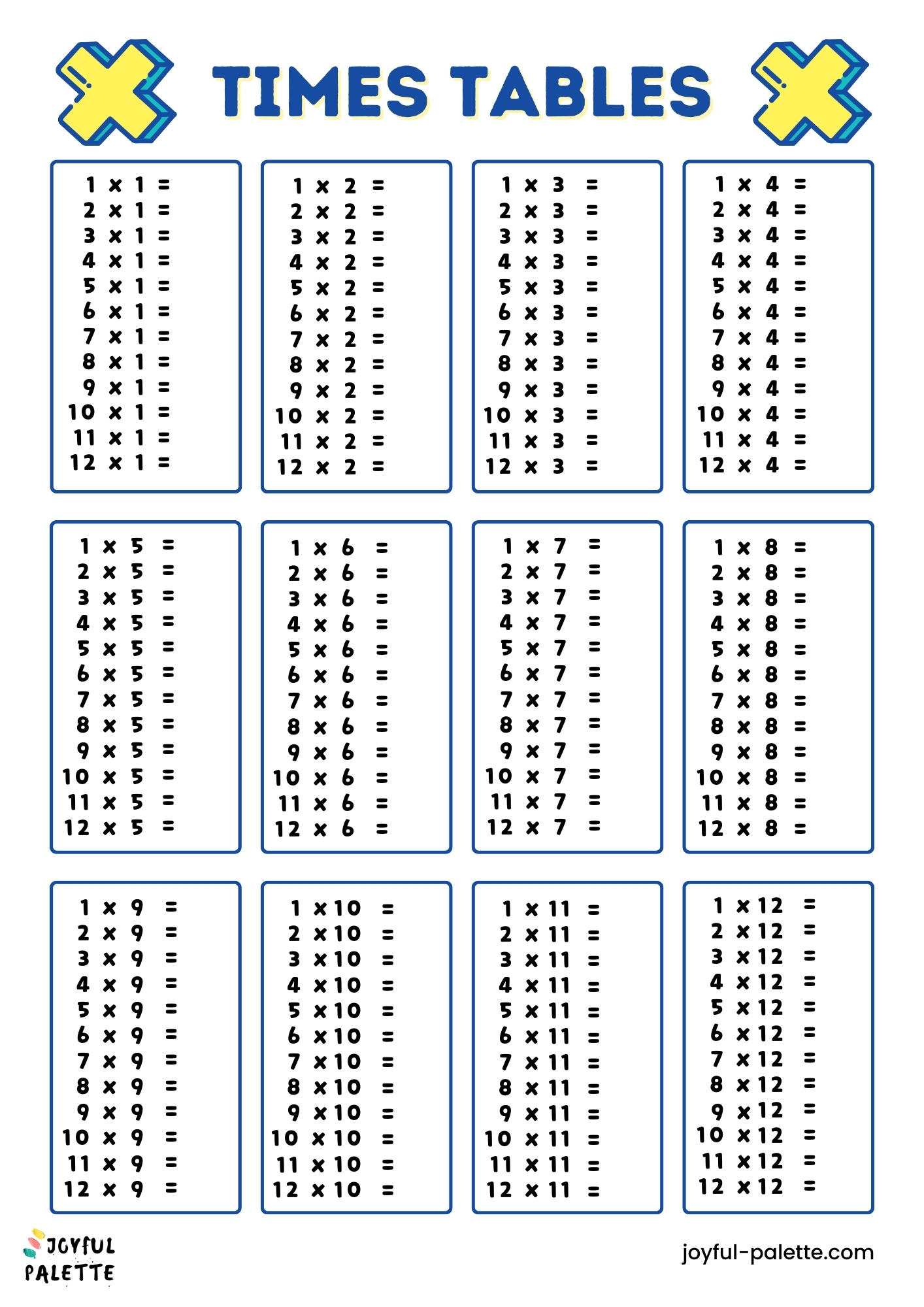 times table practice sheets	