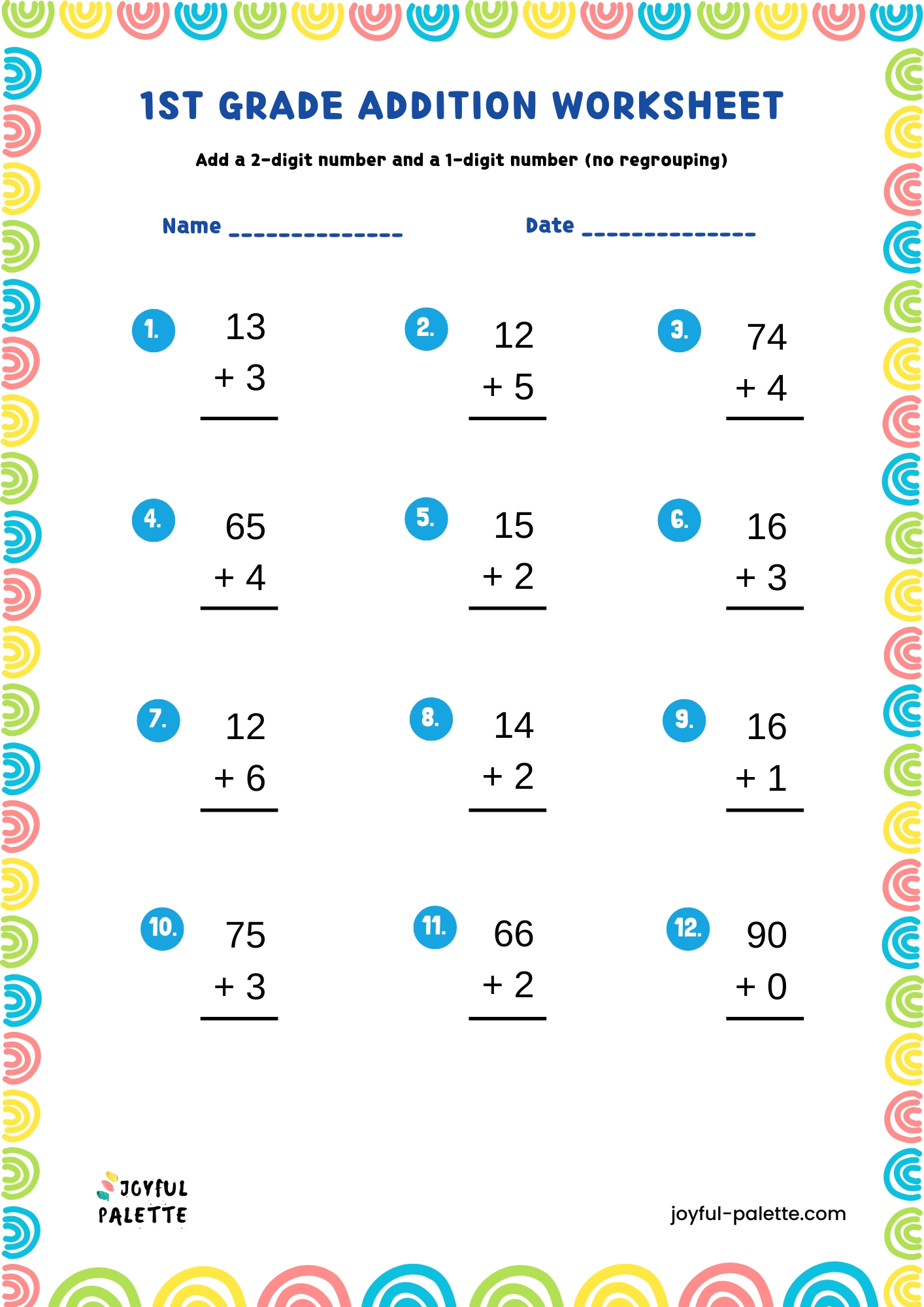 1st Grade addition Worksheet