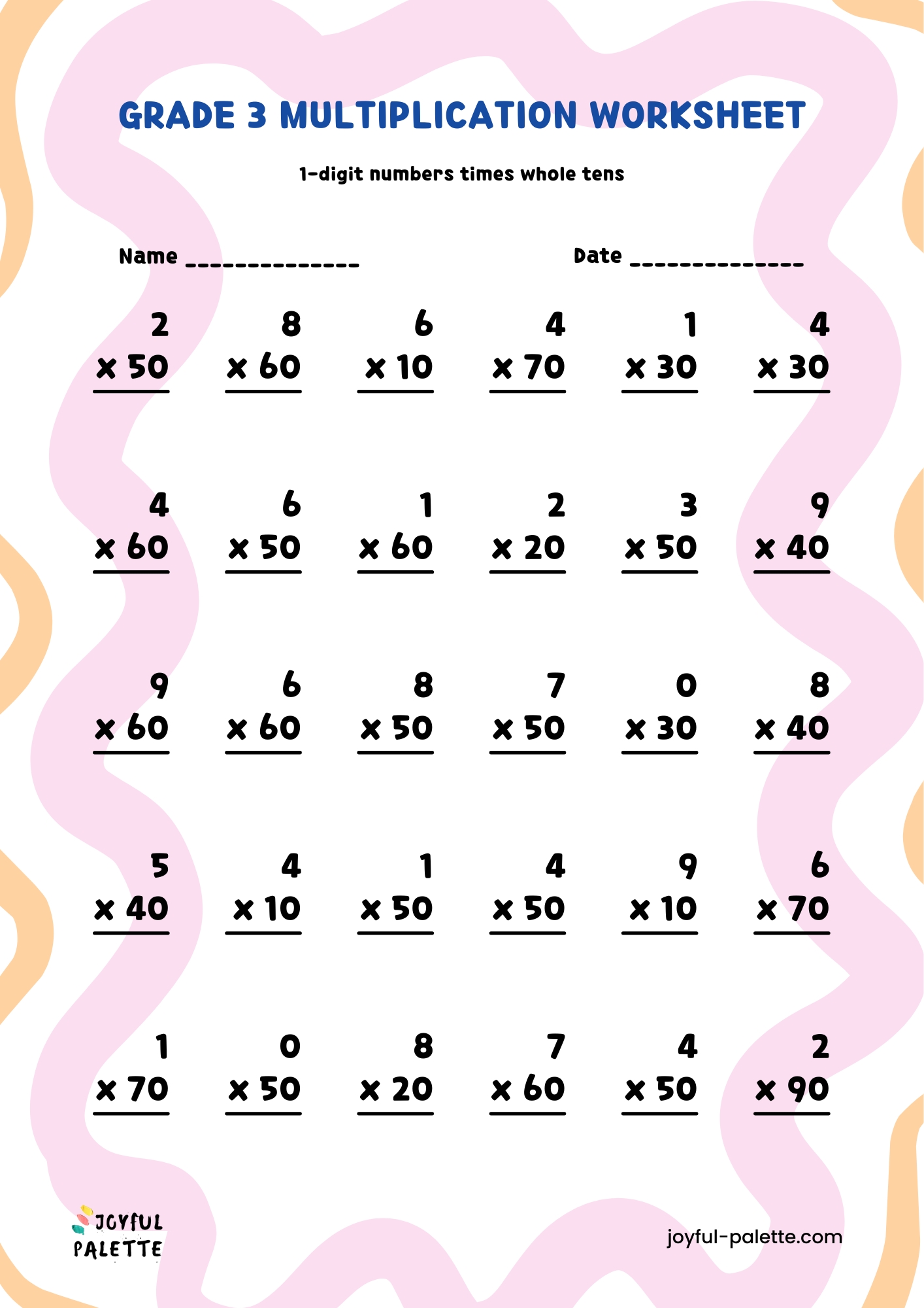 Grade 3 Multiplication Worksheets