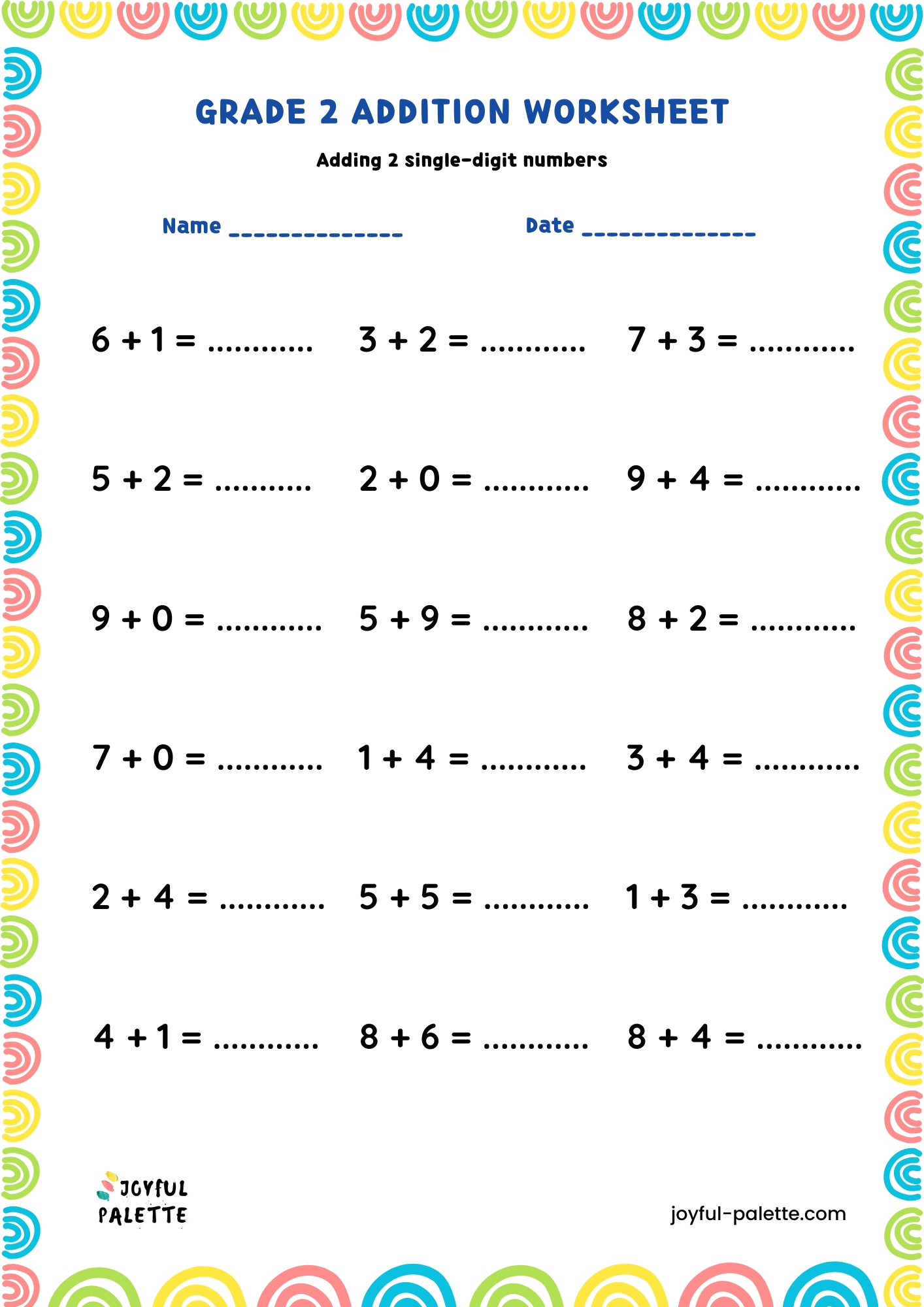 Second Grade Addition Worksheets