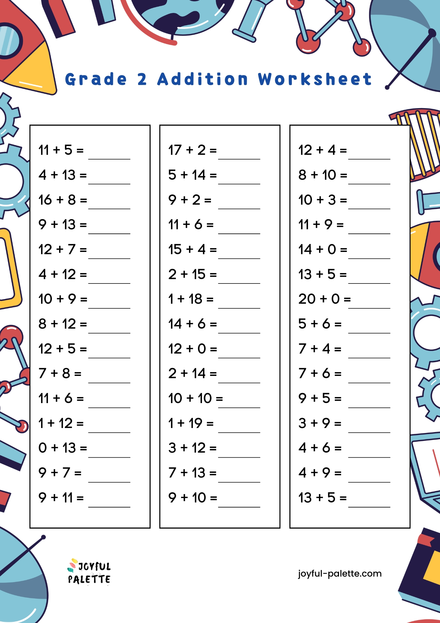 Second Grade Addition Worksheets