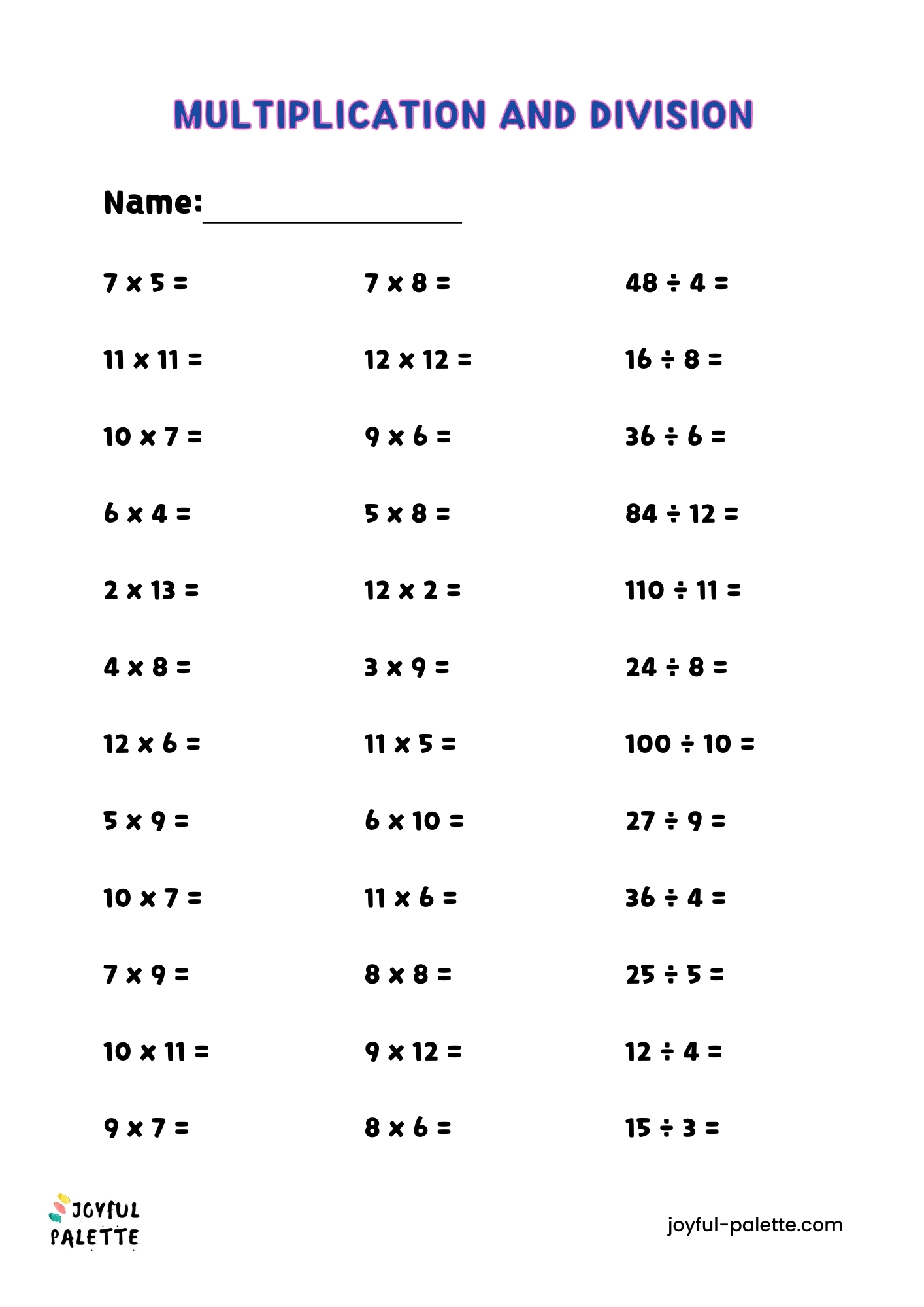 Division and Multiplication