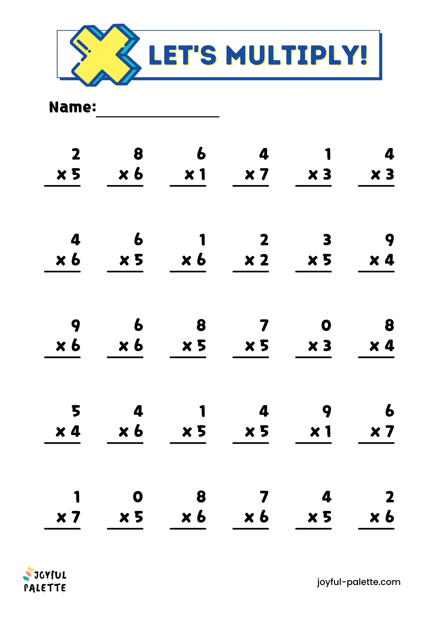 Multiplication Practice Worksheets