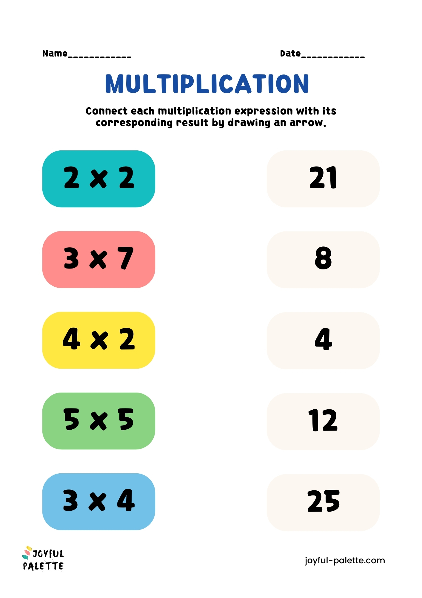 multiplication worksheet