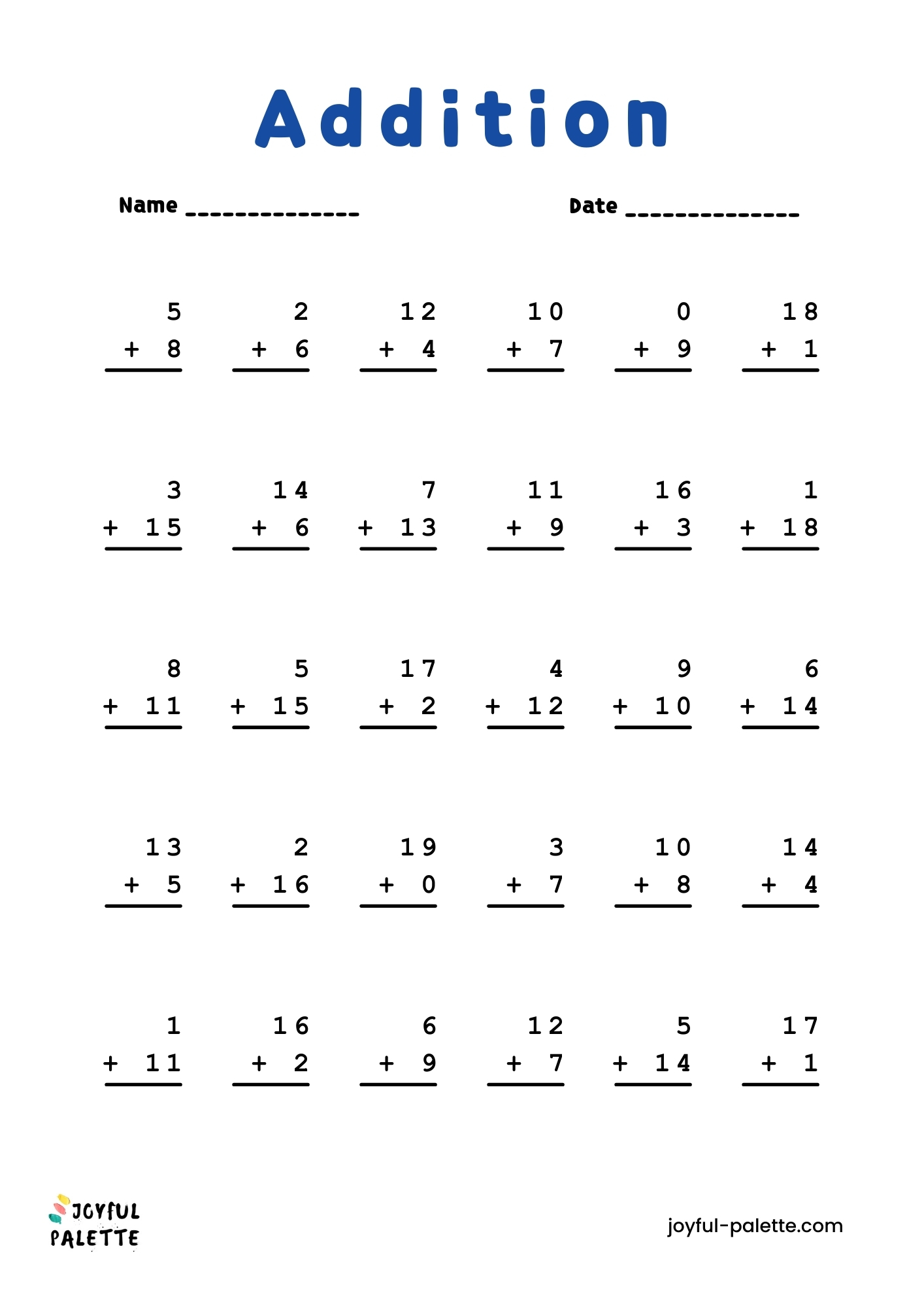 addition practice