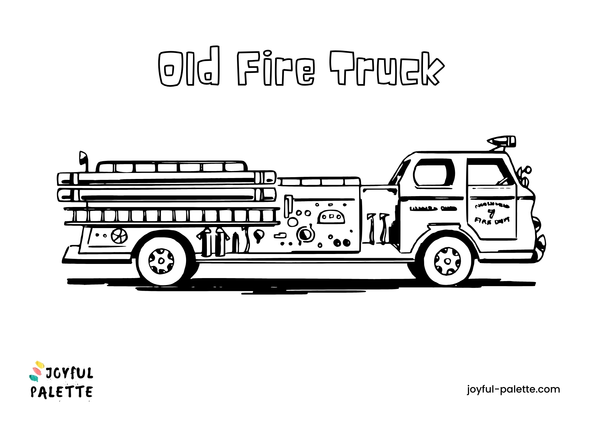 fire truck coloring page