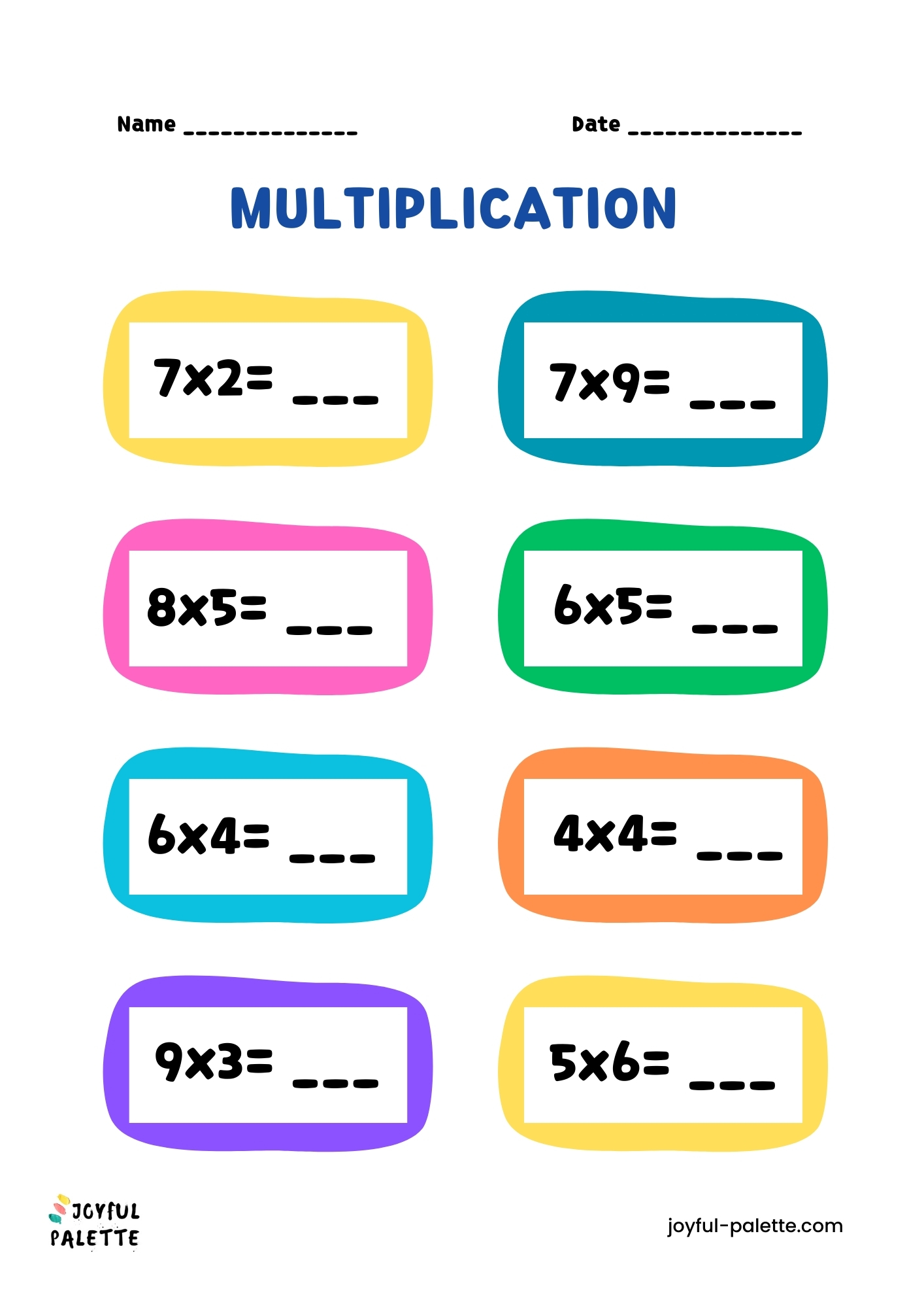 worksheet maths multiplication	