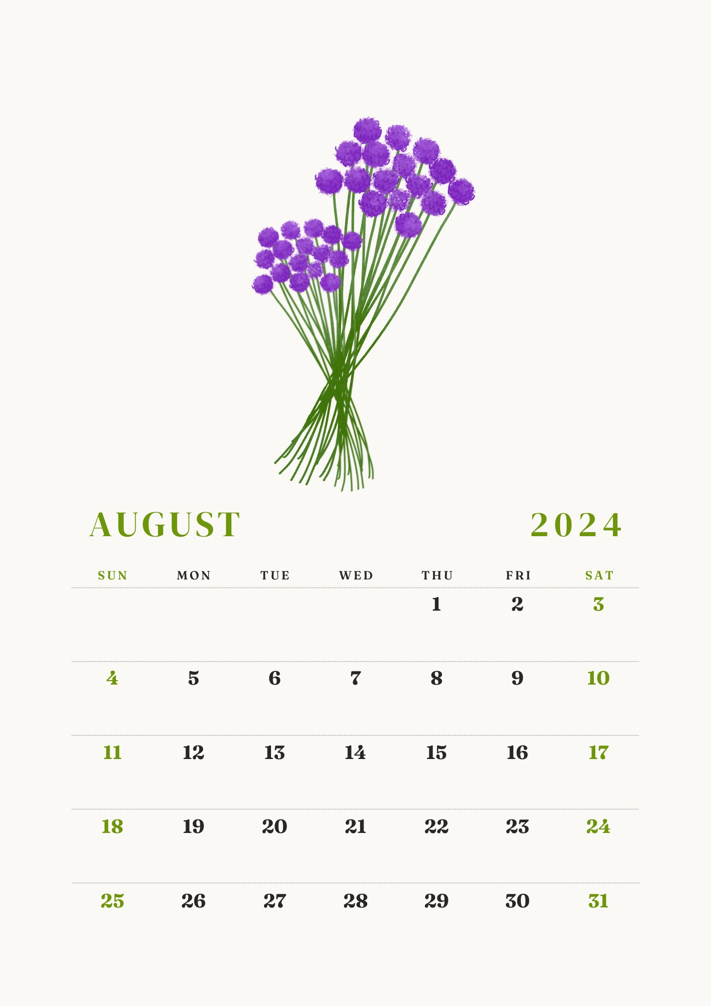 Free Printable August 2024 Calendars