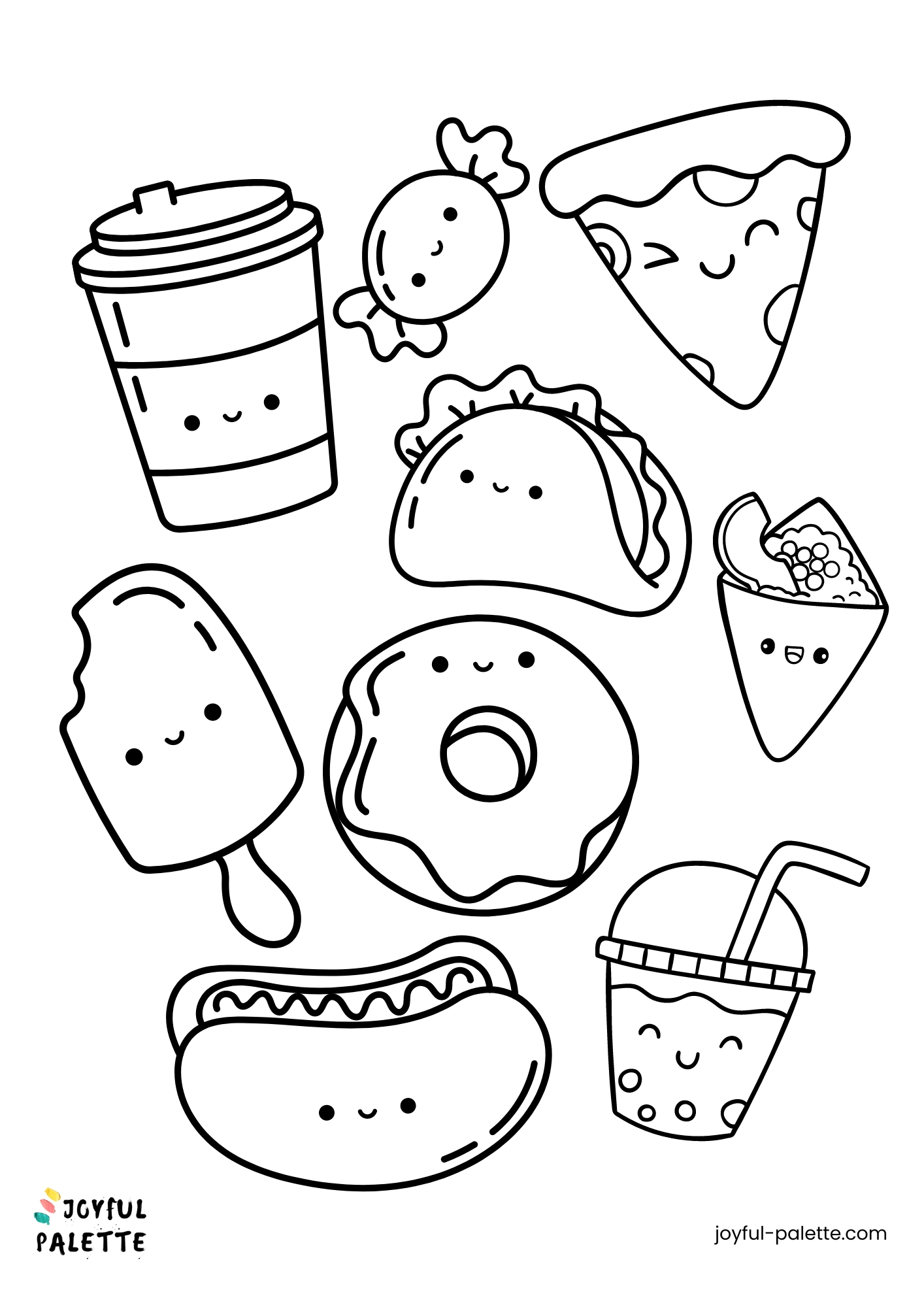 Kawaii Food Coloring Page