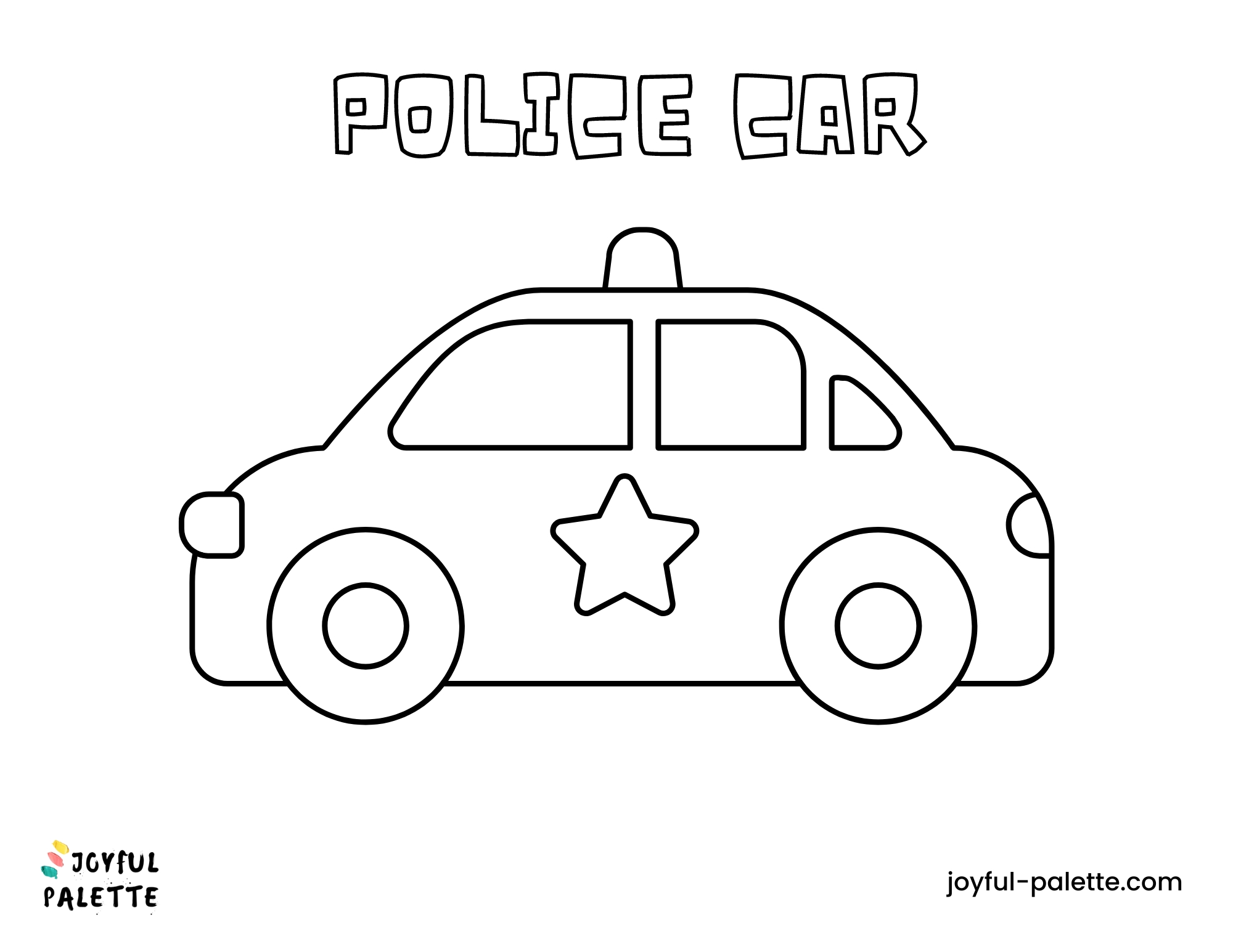 Easy Police Car Coloring Pages