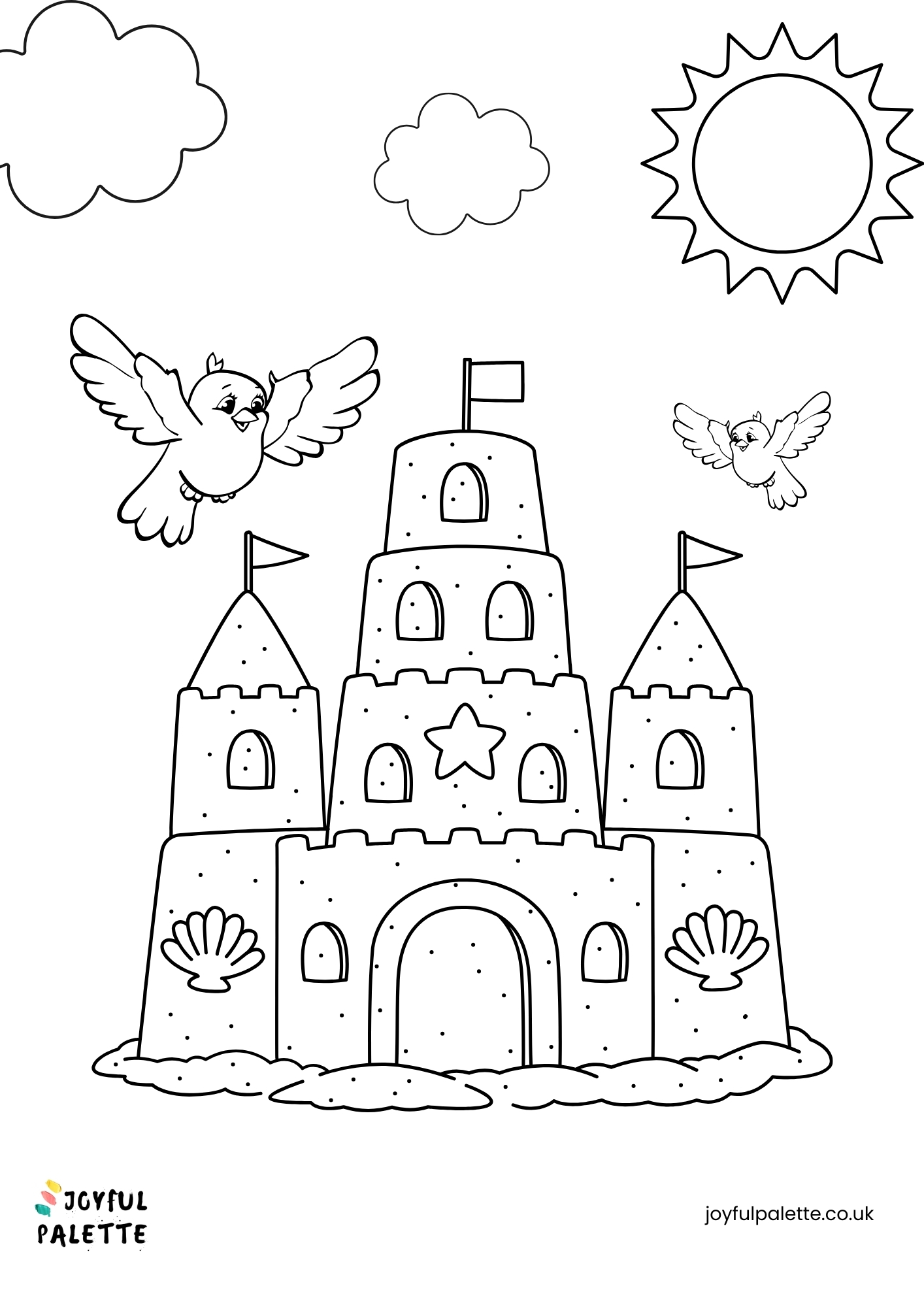 sandcastle coloring page